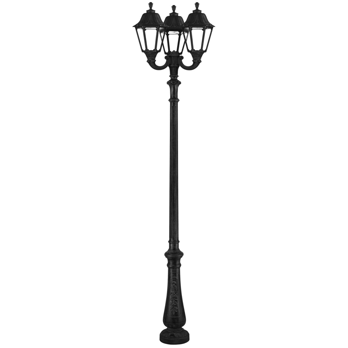 Luminária post 3 braços INDURA BIG 6 IP55 E27 3x70W 690mm Preto