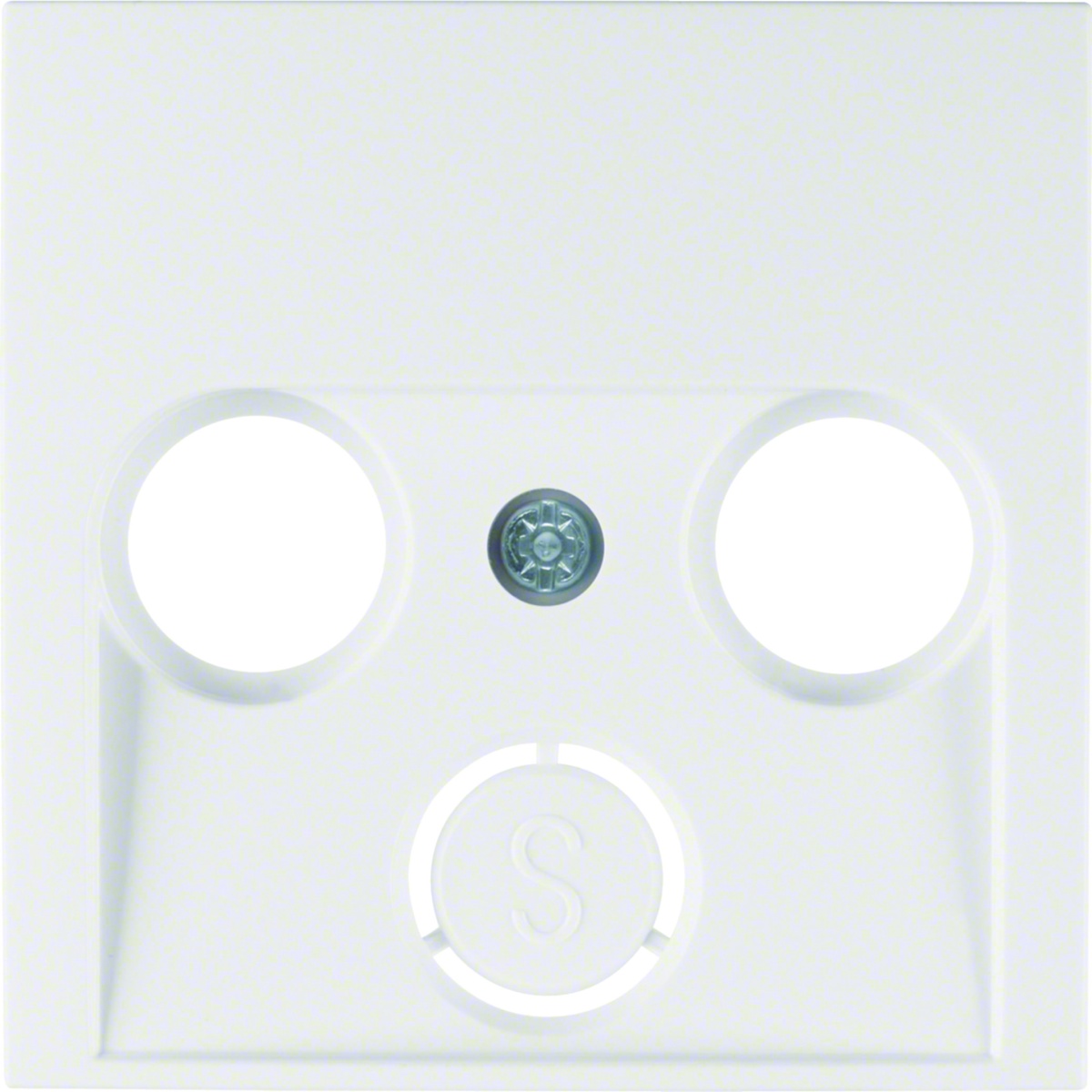 Espelho central para tomada TV S.1B.3B.7 branco polar, brilhante