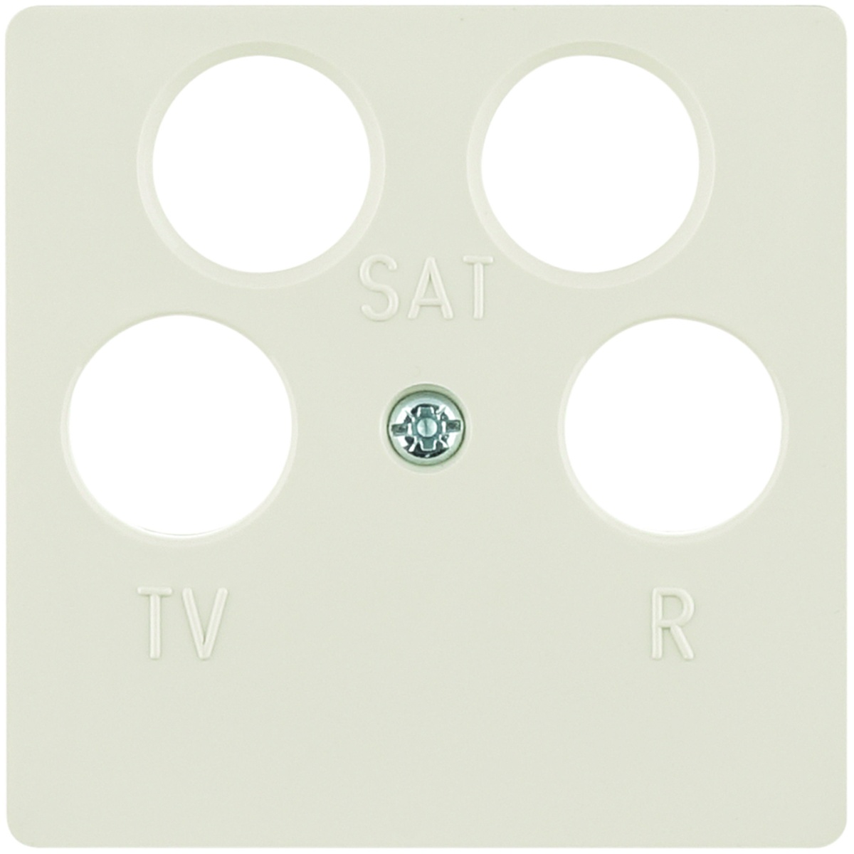 Centro tomada TV, 4 saídas, creme