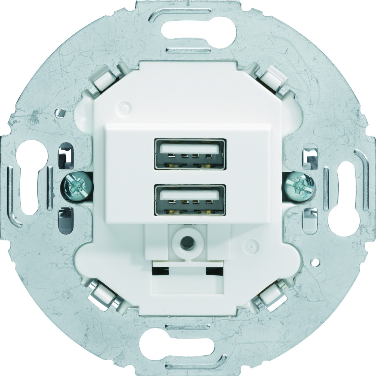 Tom. carreg. USB AA 3A redonda, branco