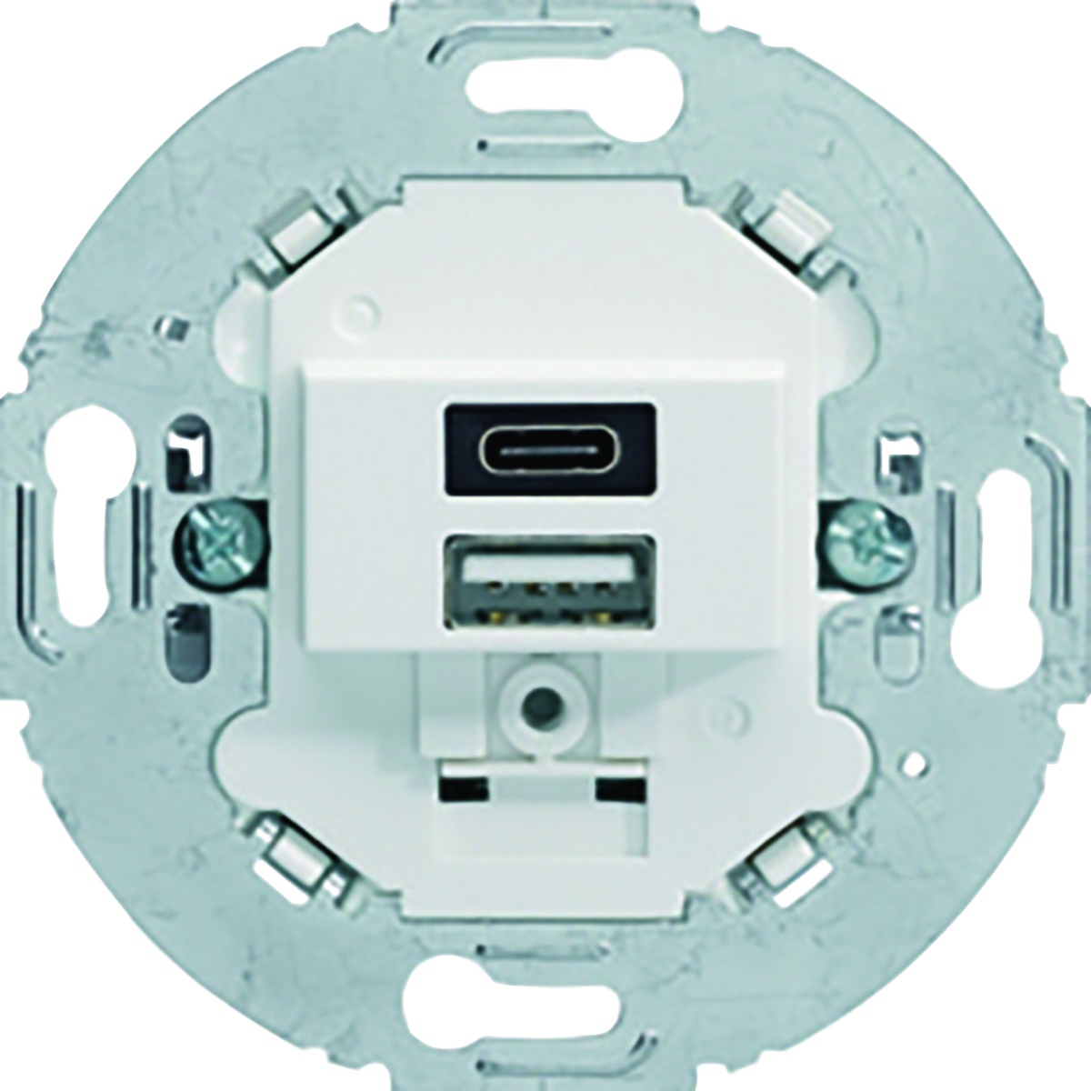 Tom. carreg. USB AC 3A redonda, branco