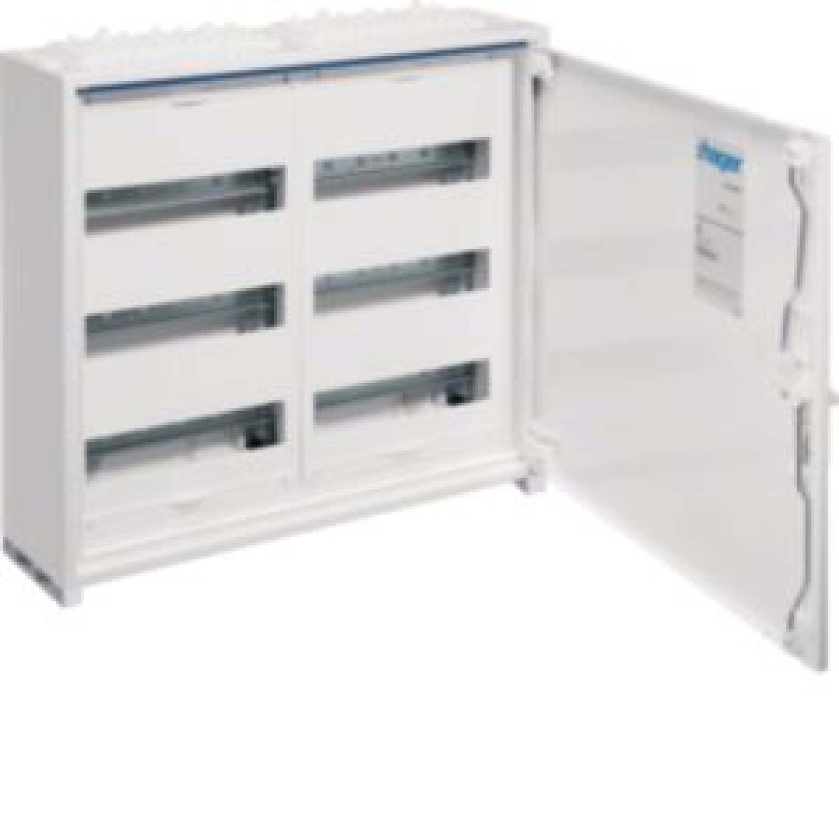 Armário FWB de superfície com porta 3 filas 2 campos 72 módulos IP44 500x550x161