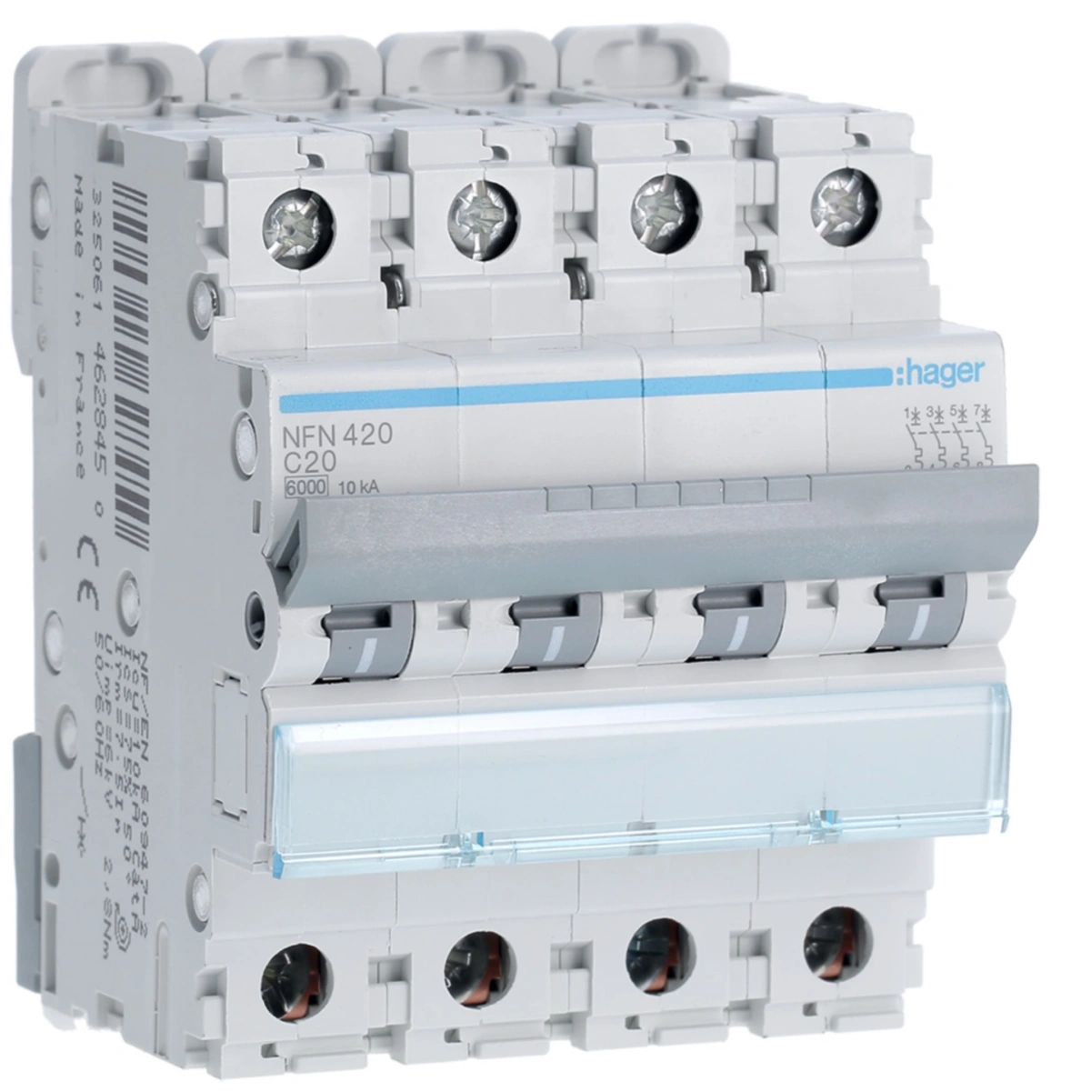 Disjuntor 4P 20A C 610kA 4M
