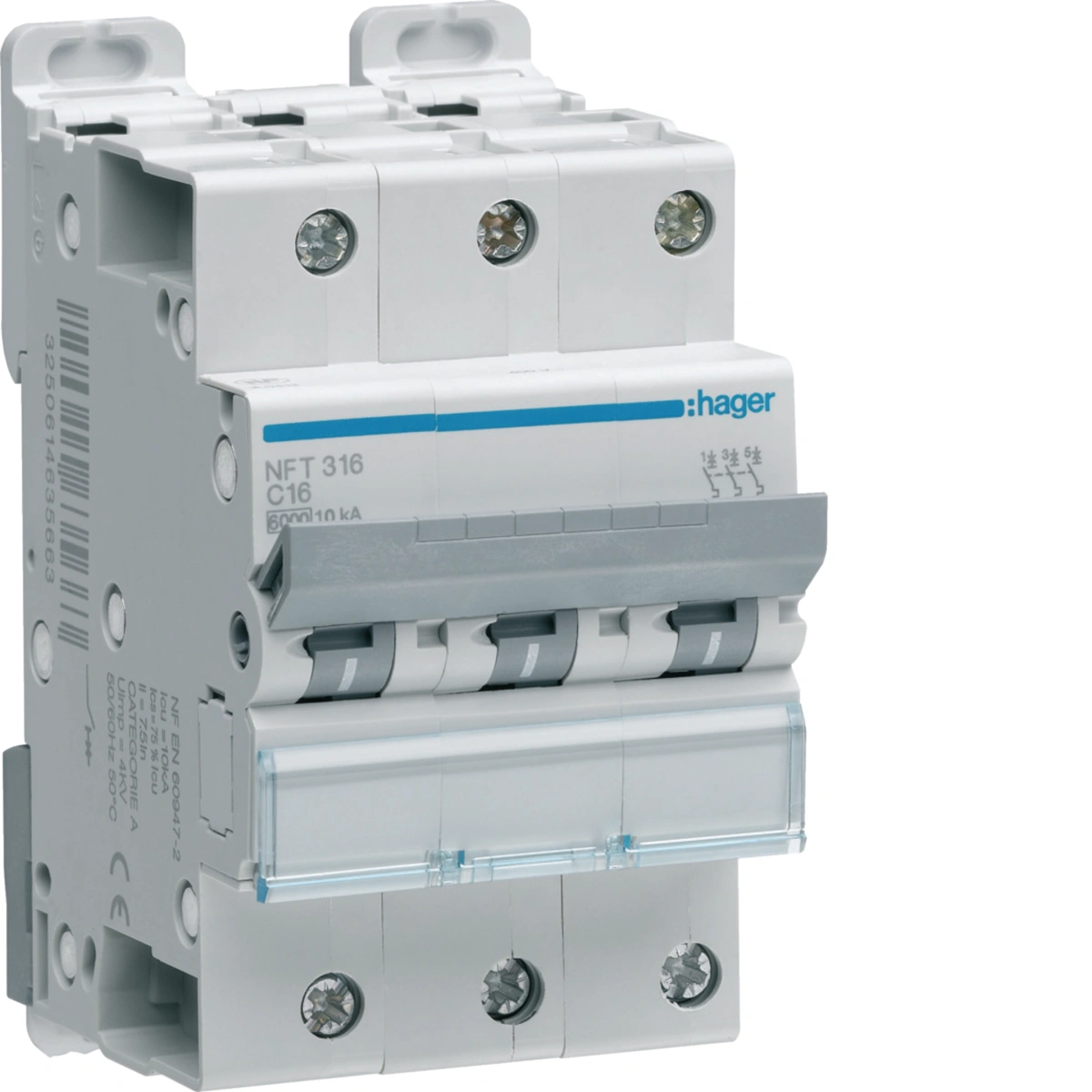 Disjuntor 3P 16A C 610KA 3M