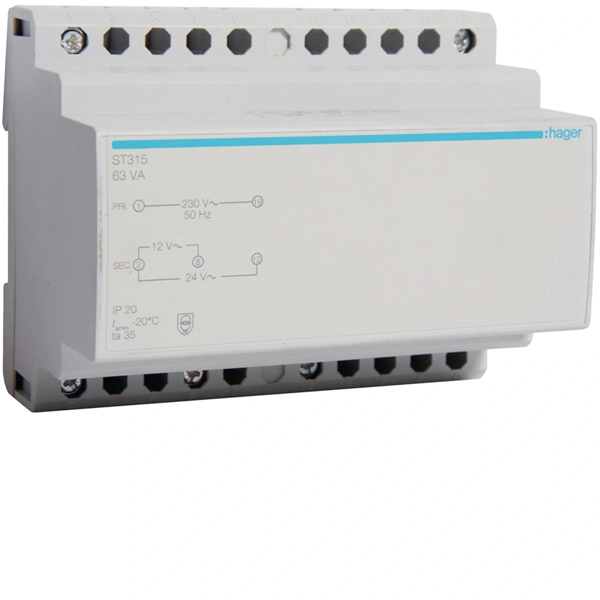 Transf. segurança 230V12-24V 63VA 6M