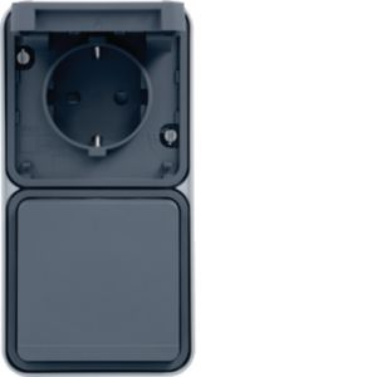 cubyko s - Tomada Schuko x2 vert, cinz