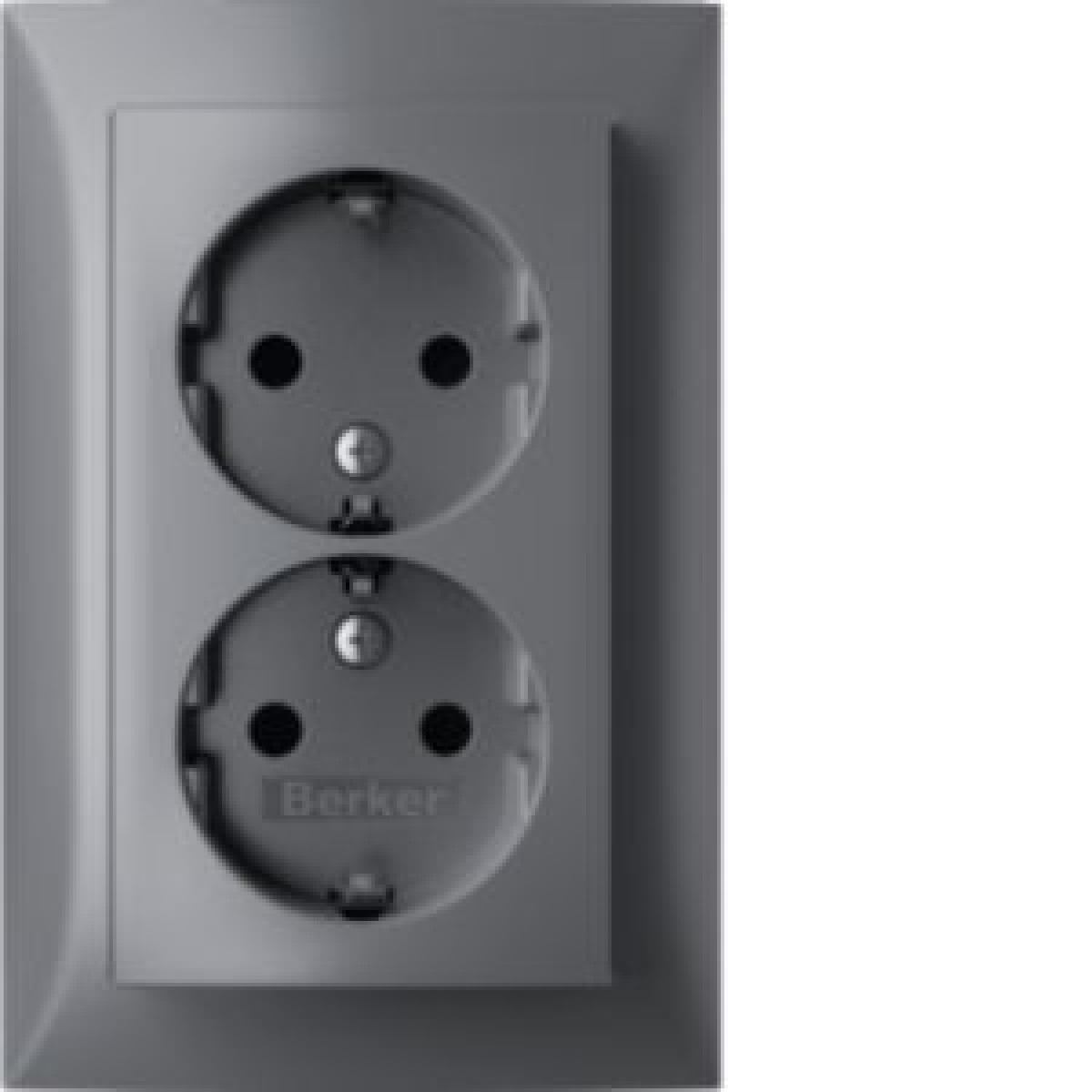 S.1B.x - Schuko x2 monob.obtur, alum mt