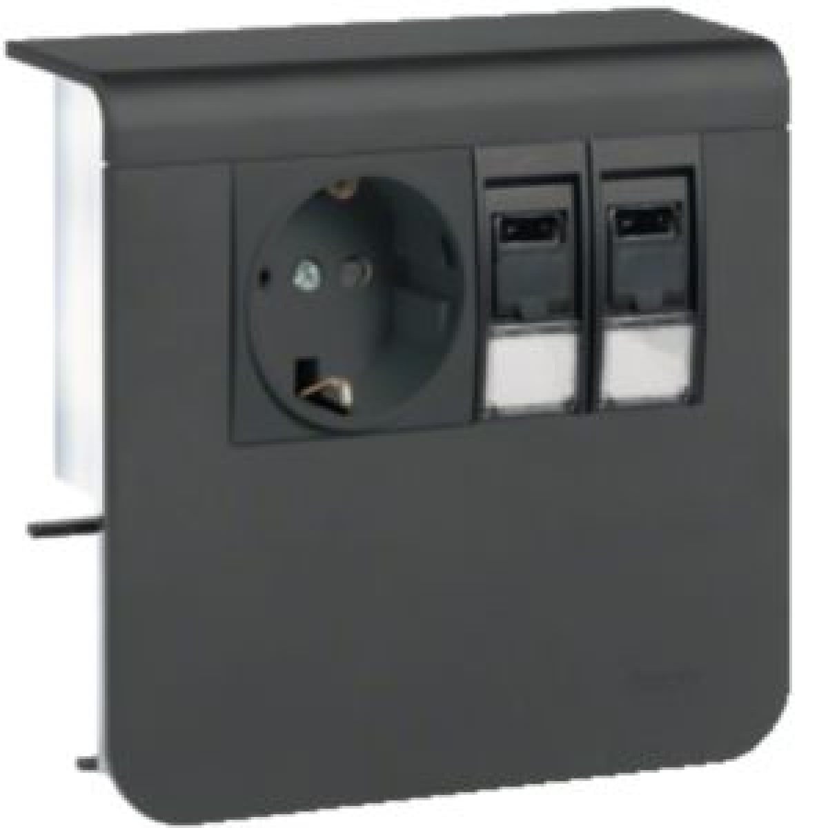 Schuko2xRJ45 Cat6 SL20055 pr grafite