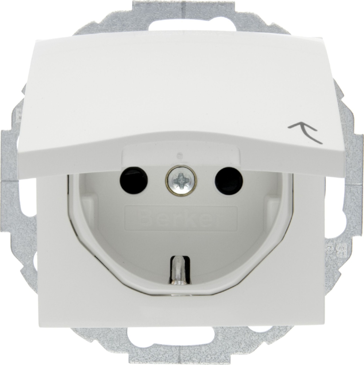 Tomada UP com tampa basculante e BS S.1B.3B.7 polar branco brilhante