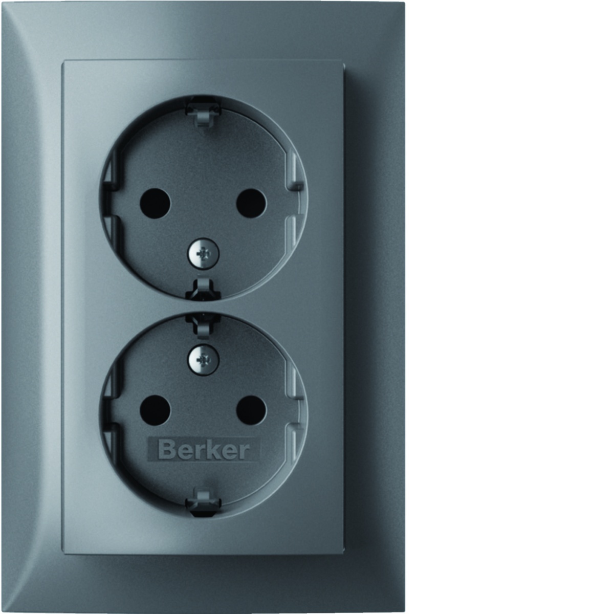 S.1B.x - Schuko x2 monob.obtur, alum mt