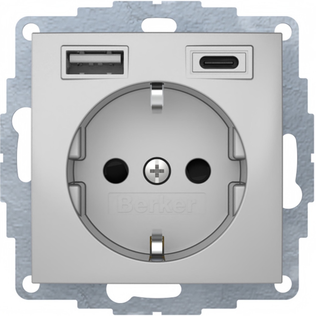 S.1B.x - Schuko c USB AC, alum mate