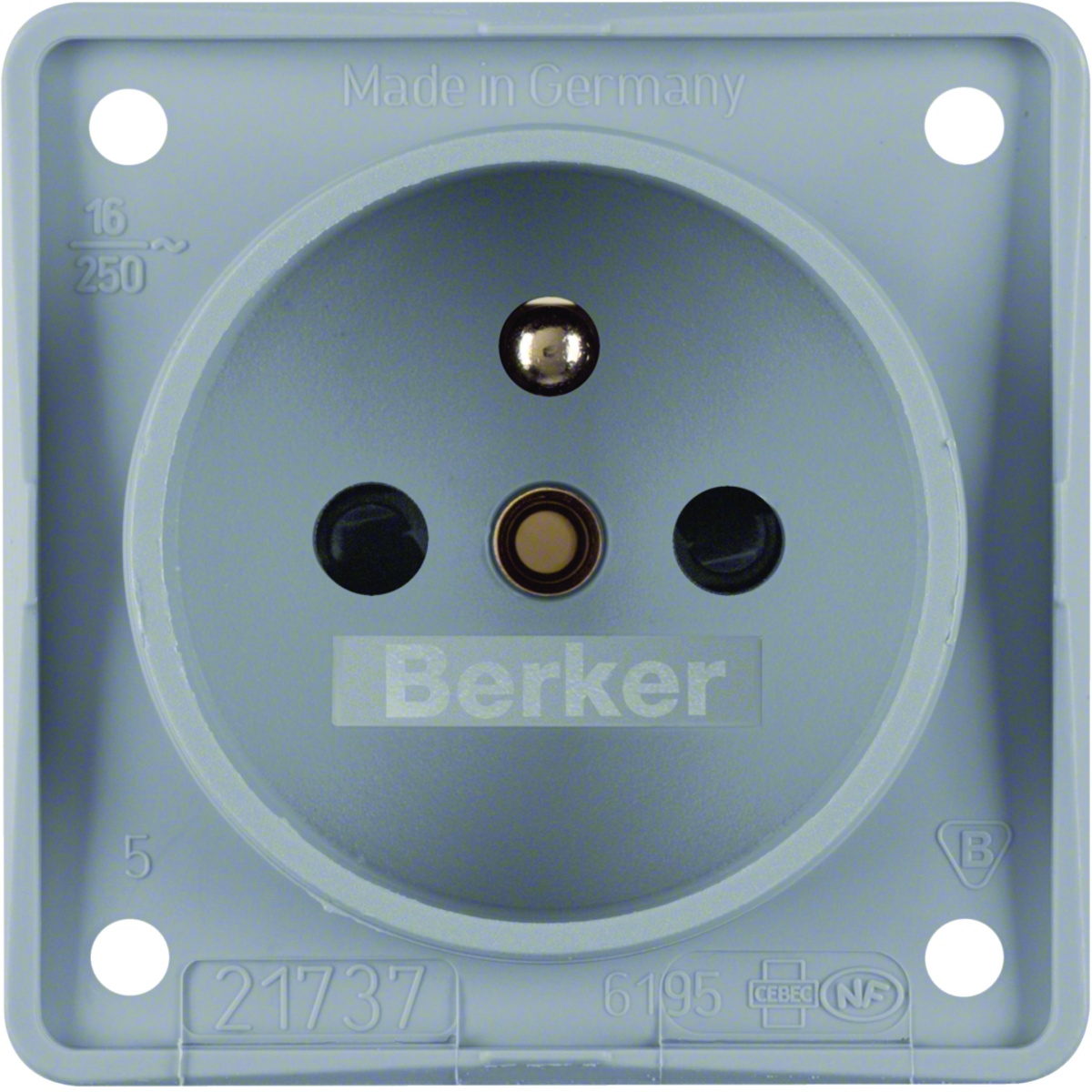 Integro - tomada 2PT FR obtur, cinz mt