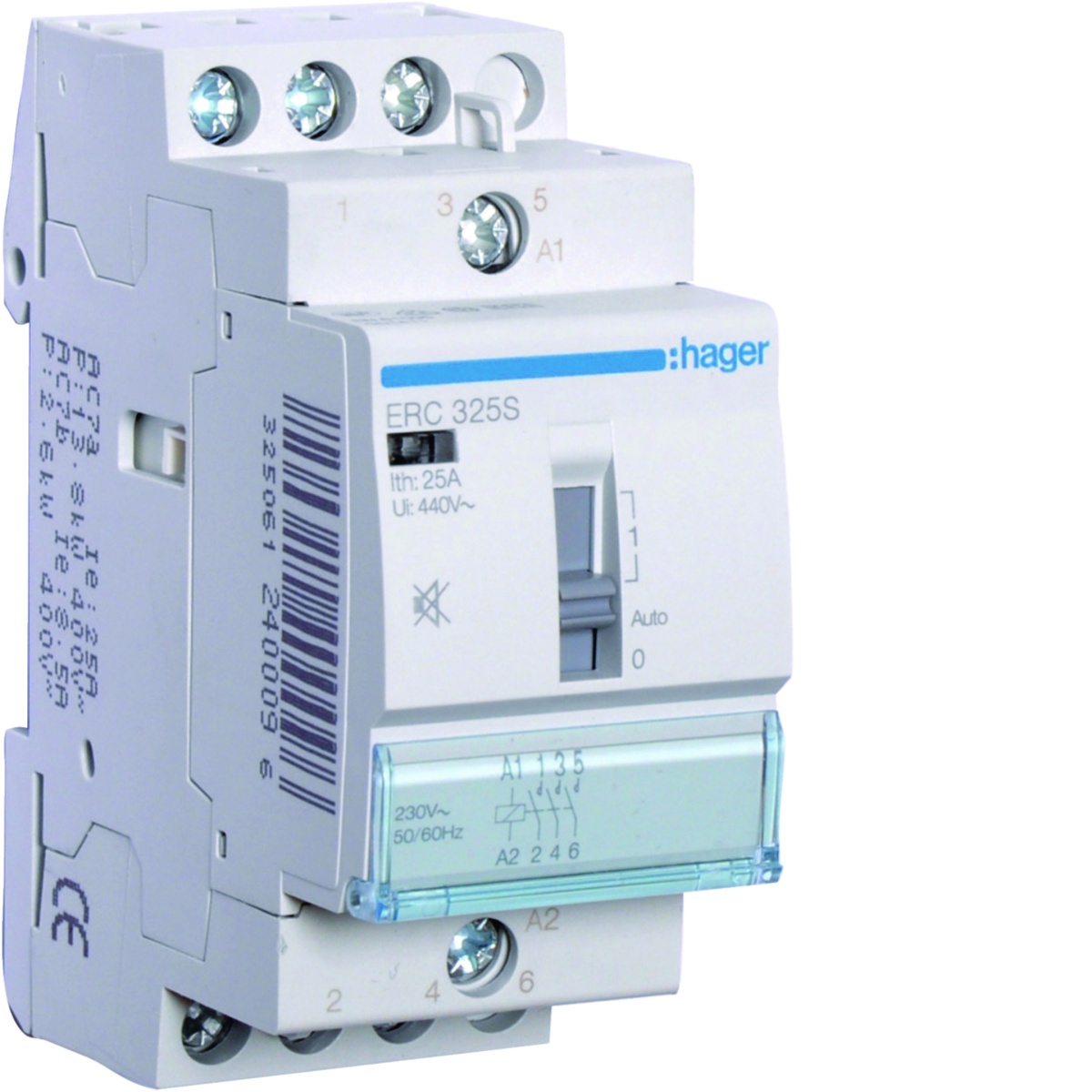 Contactor silencioso manu 25A, 3NA, 230V