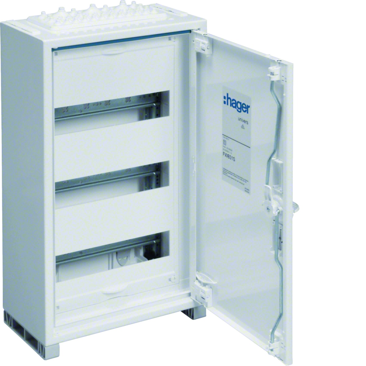 Armário FWB de superfície com porta 3 filas 1 campo 36 módulos IP44 500x300x161
