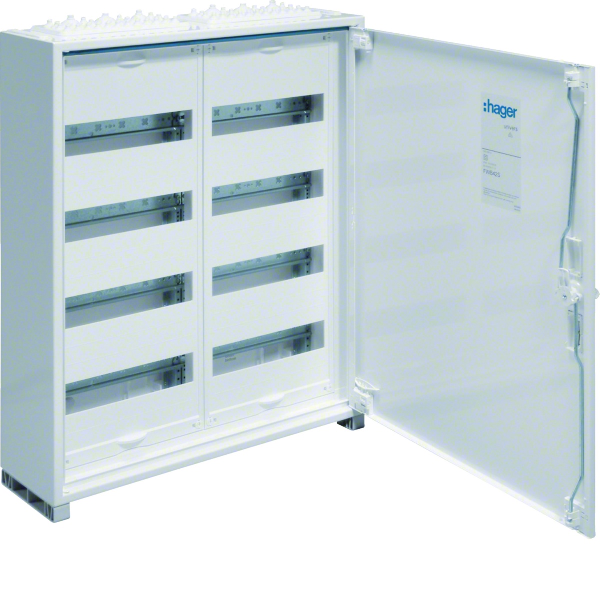 Armário FWB de superfície com porta 4 filas 96 módulos IP44 650x550x161