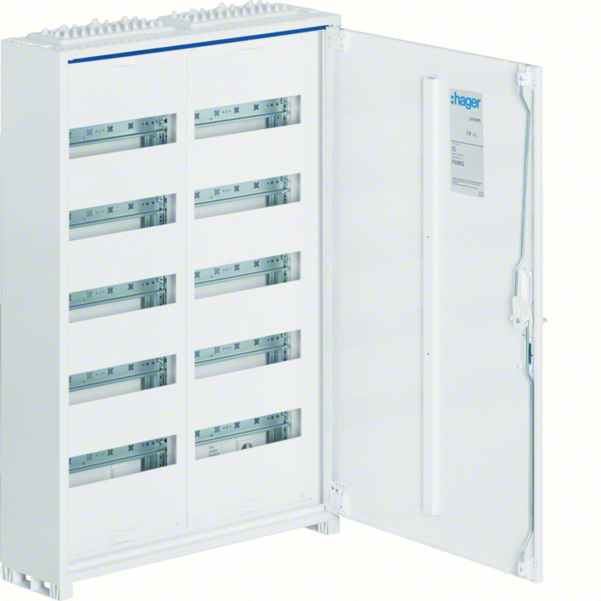 Armário FWB de superfície com porta 5 filas 120 módulos IP44 800x550x161