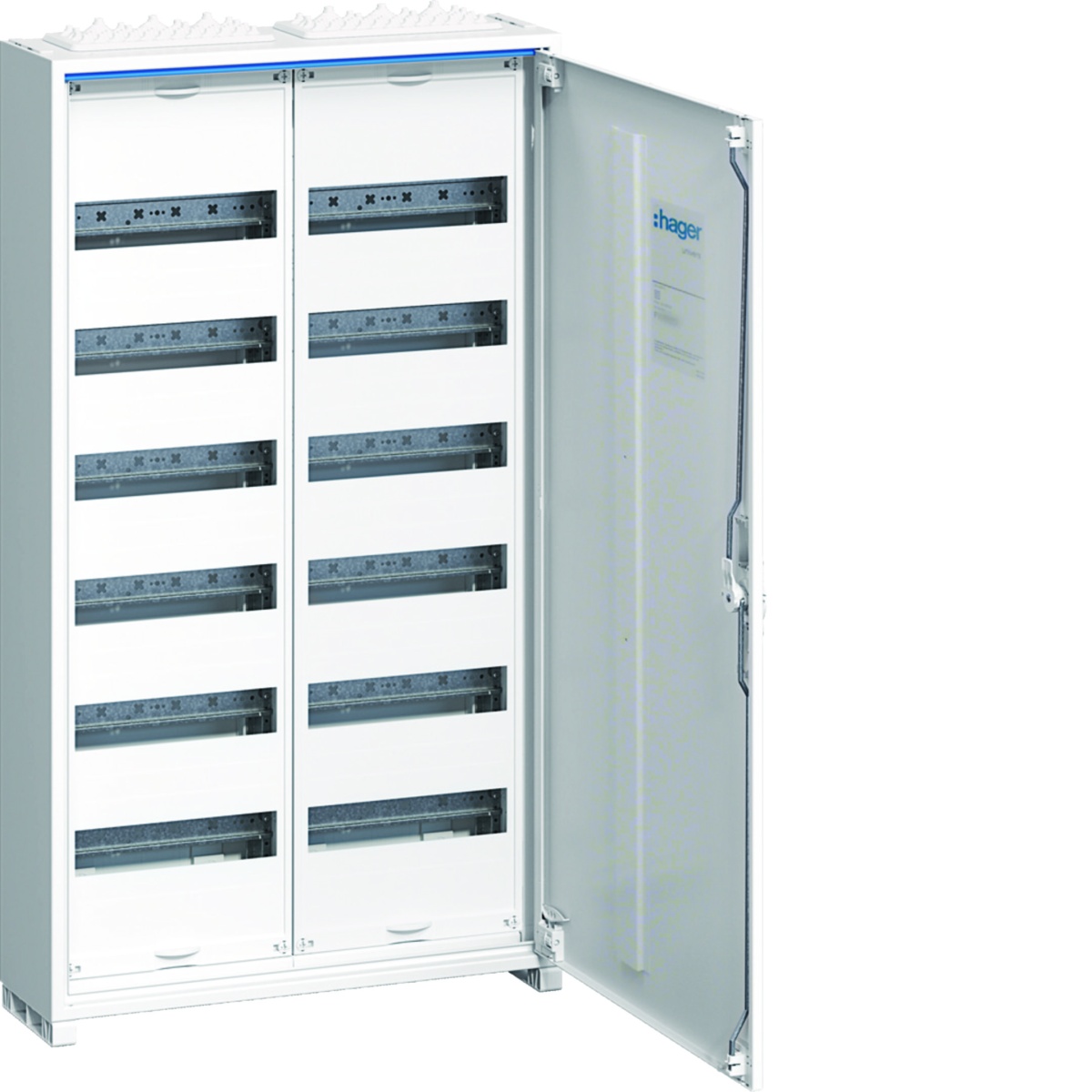 Armário FWB de superfície com porta 6 filas 144 módulos IP44 950x550x161