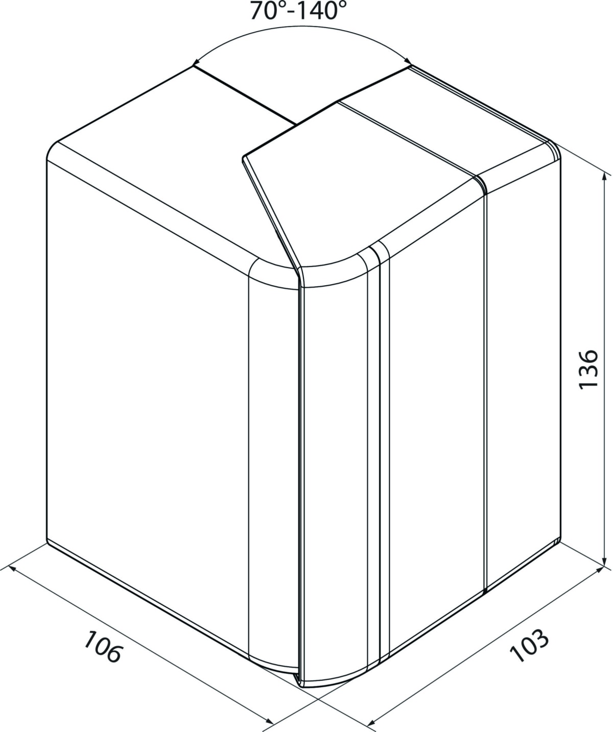 Ângulo exterior variável GT55131, branco