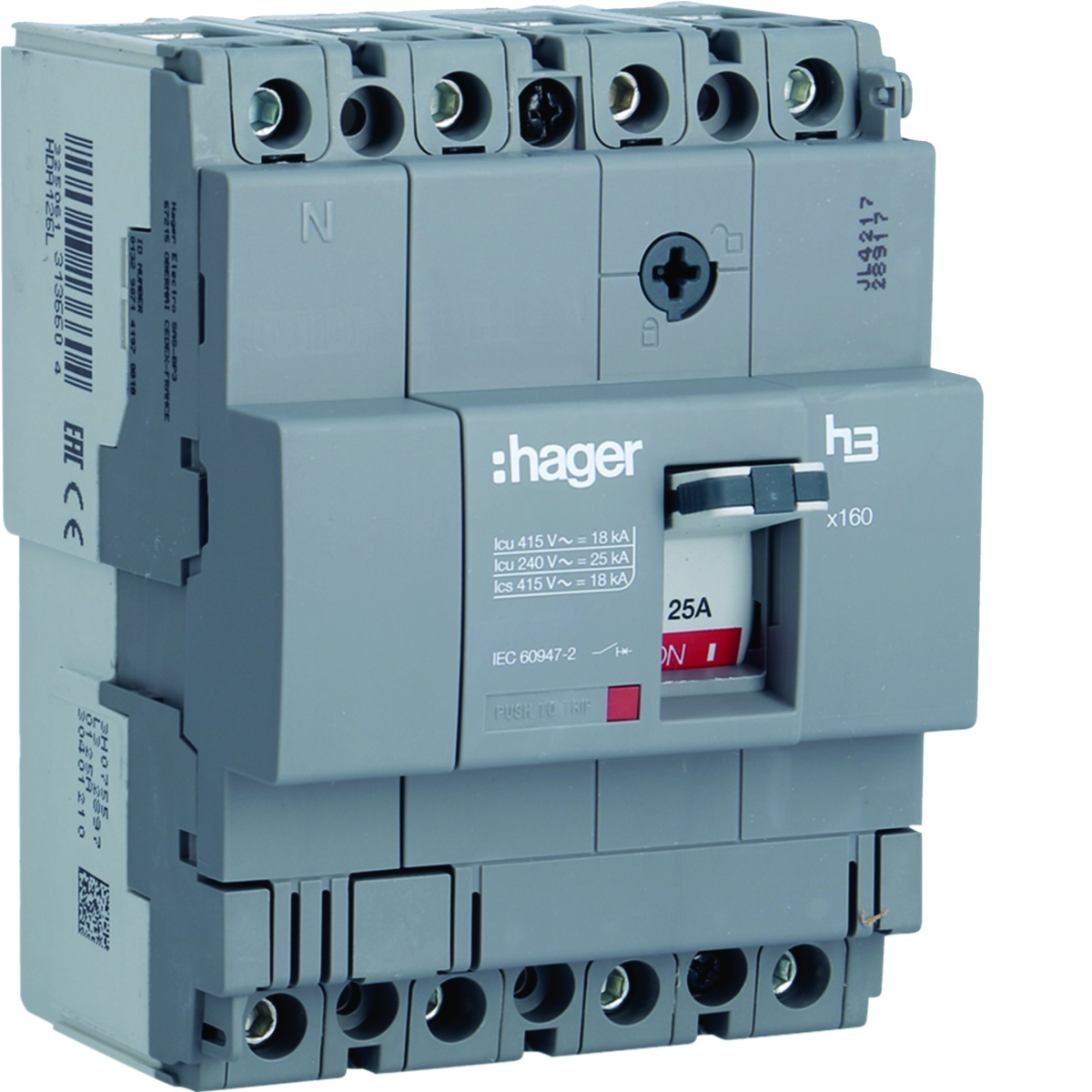 Disjuntor x160 TM 4 Pólos - 4 Disparadores 125A 18kA