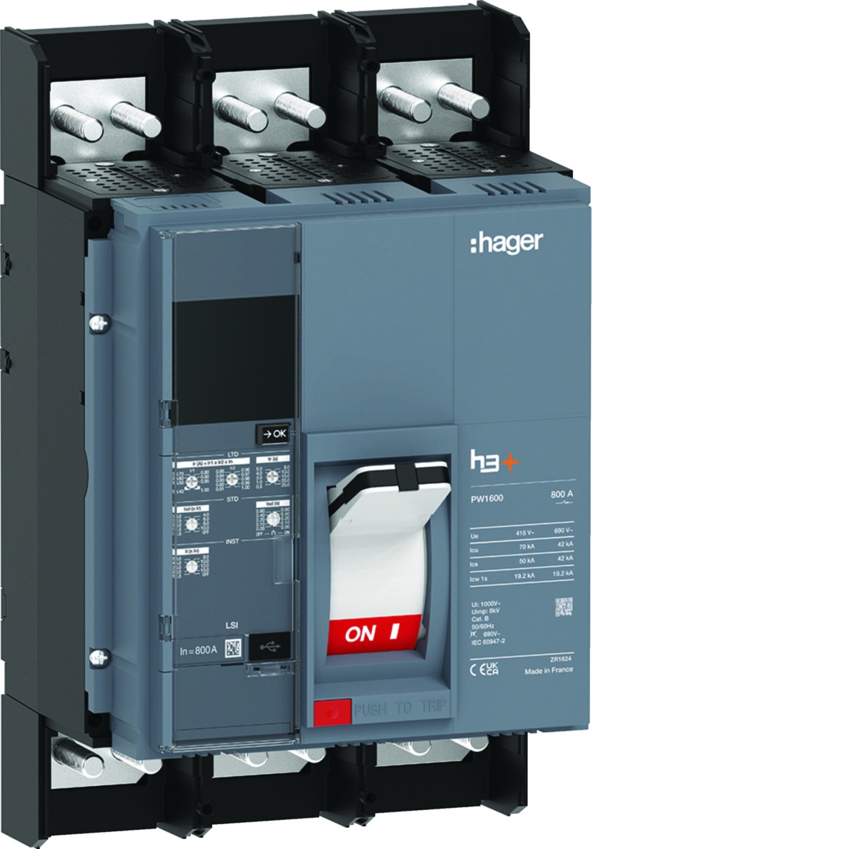 Disjuntor PW1600 LSI 3P-3D 800A 70kA