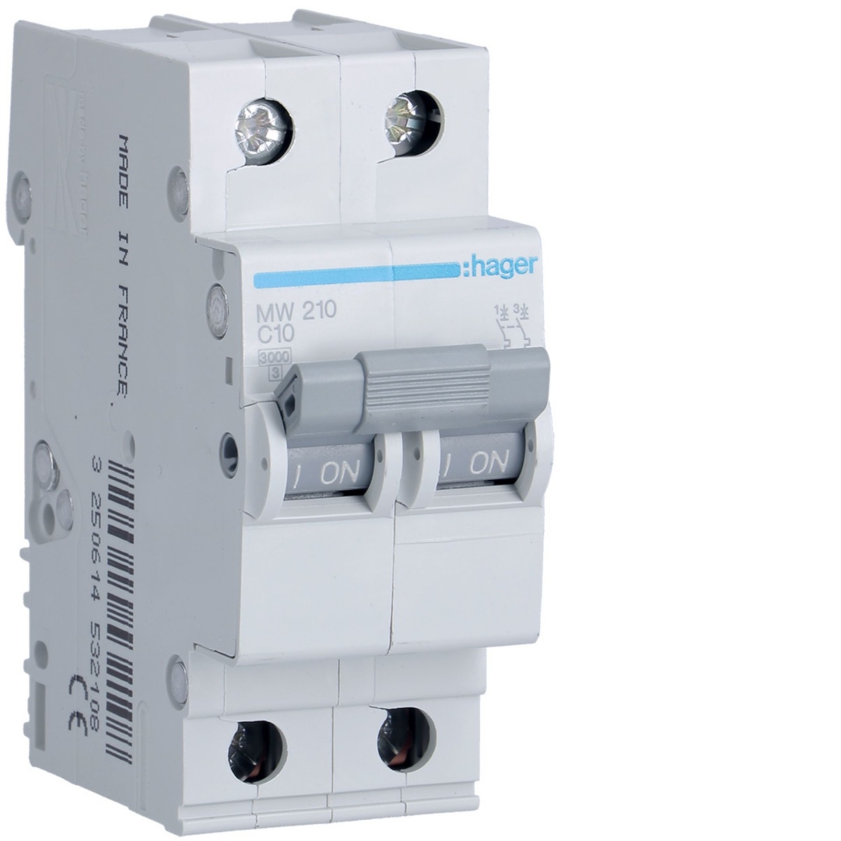 Disjuntor 2P 10A C 3kA 2M