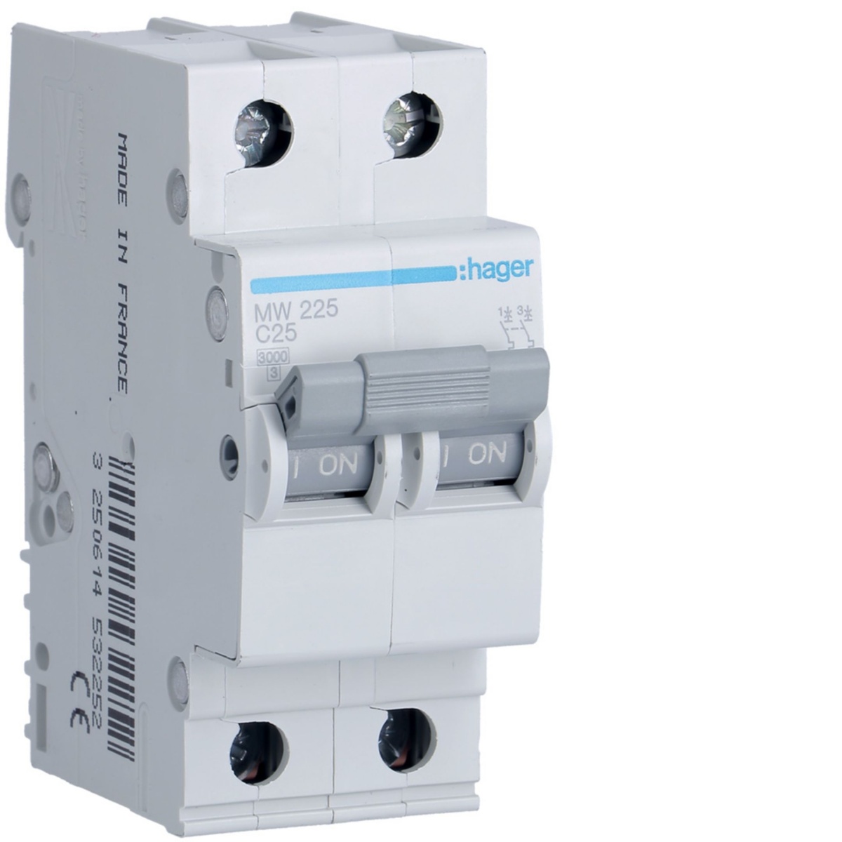 Disjuntor 2P 25A C 3kA 2M