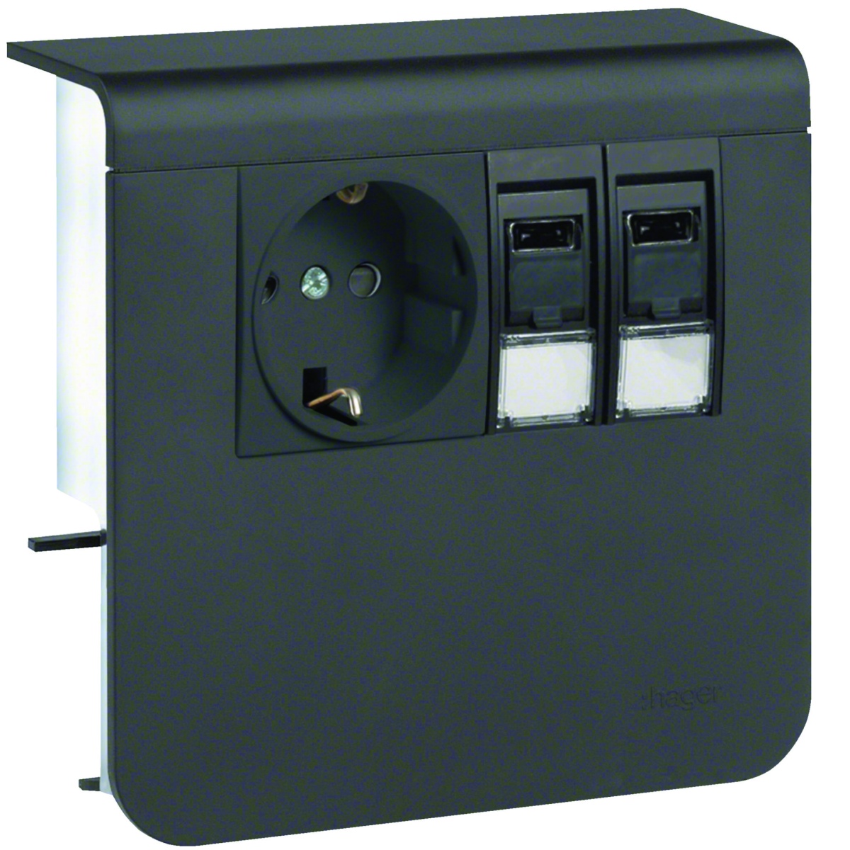 Schuko2xRJ45 Cat6 SL20055 pr grafite