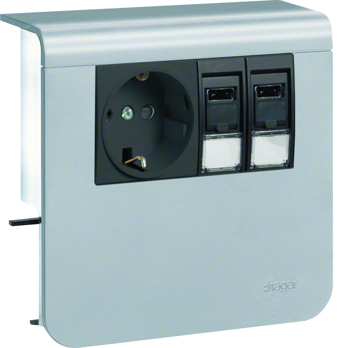 Schuko2xRJ45 Cat6 SL20055 alumínio