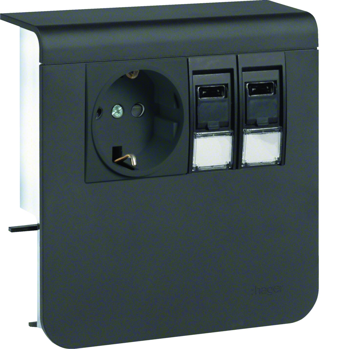 Schuko2xRJ45 Cat.6 SL20080, pr. grafite