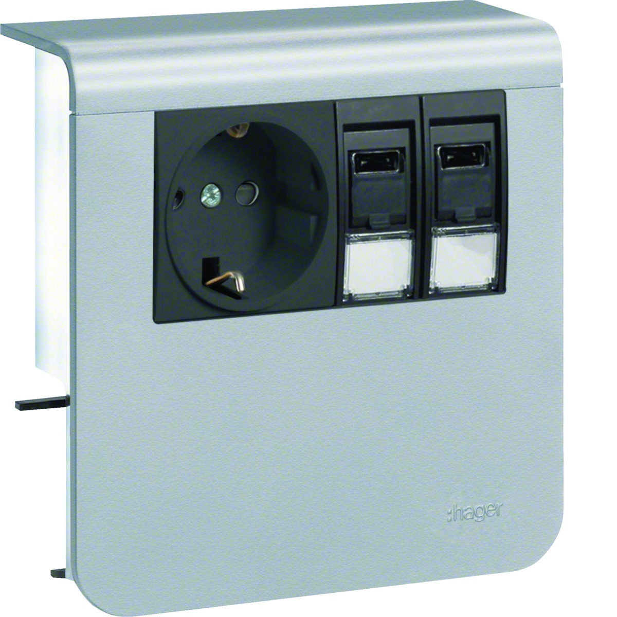 Schuko2xRJ45 Cat.6 SL20080, alumínio
