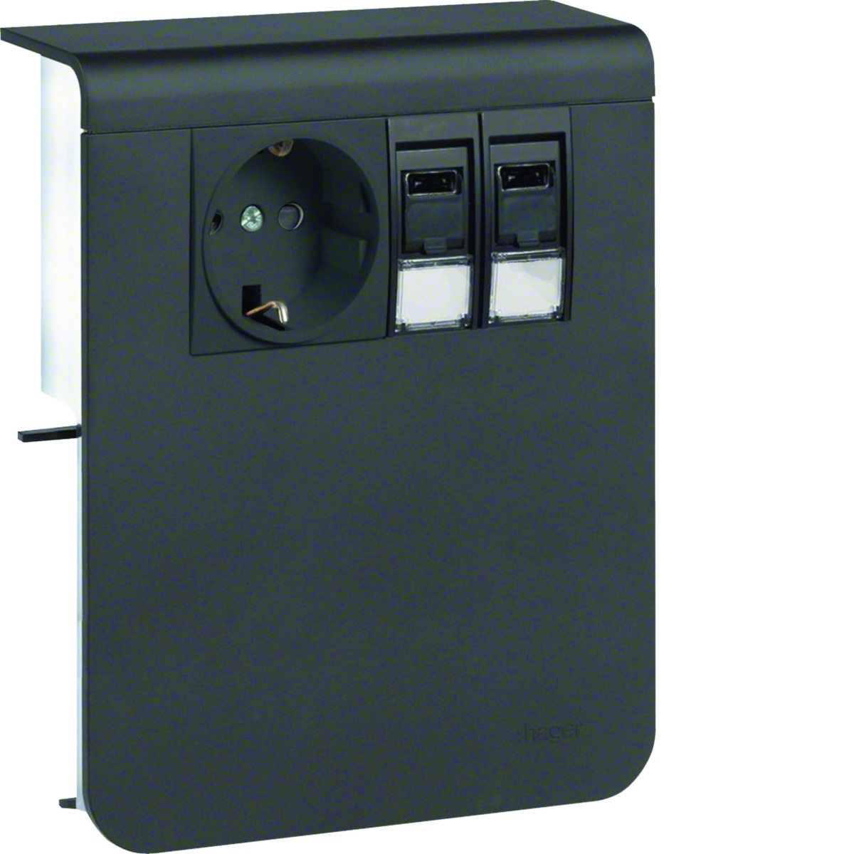 Schuko2xRJ45 Cat6 SL20115 pr grafite