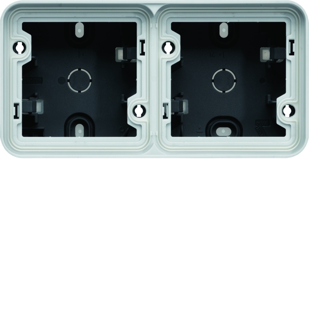 cubykA Caixa de superfície vazia dupla horizontal, IP55, acabamento cinza