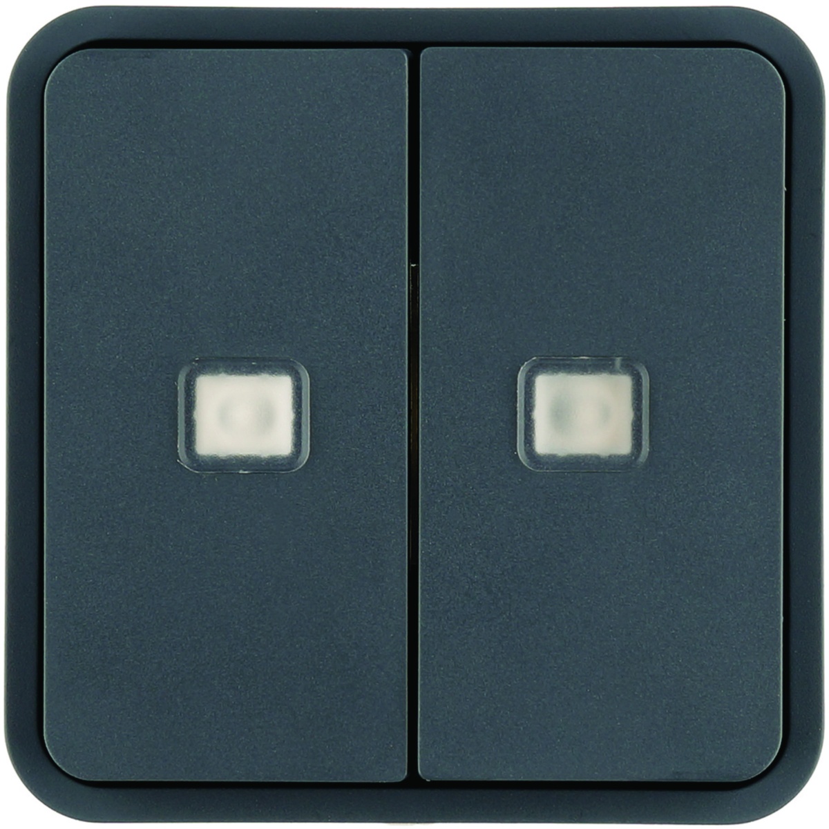 Tecla 2x cubyko KNX c sinaliz, cinza