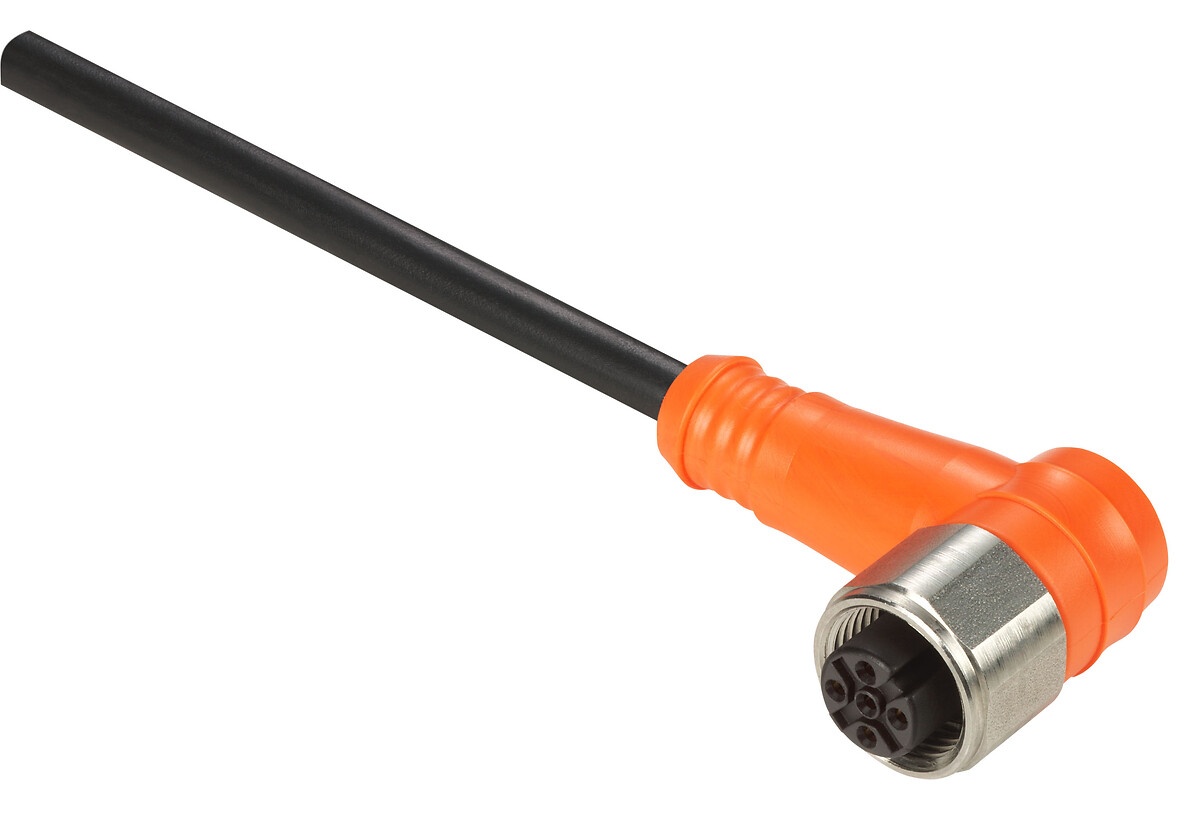 PRE WIRED CONNECTOR M12 FEMALE ELBOWED 4 - XZCPA1241L2