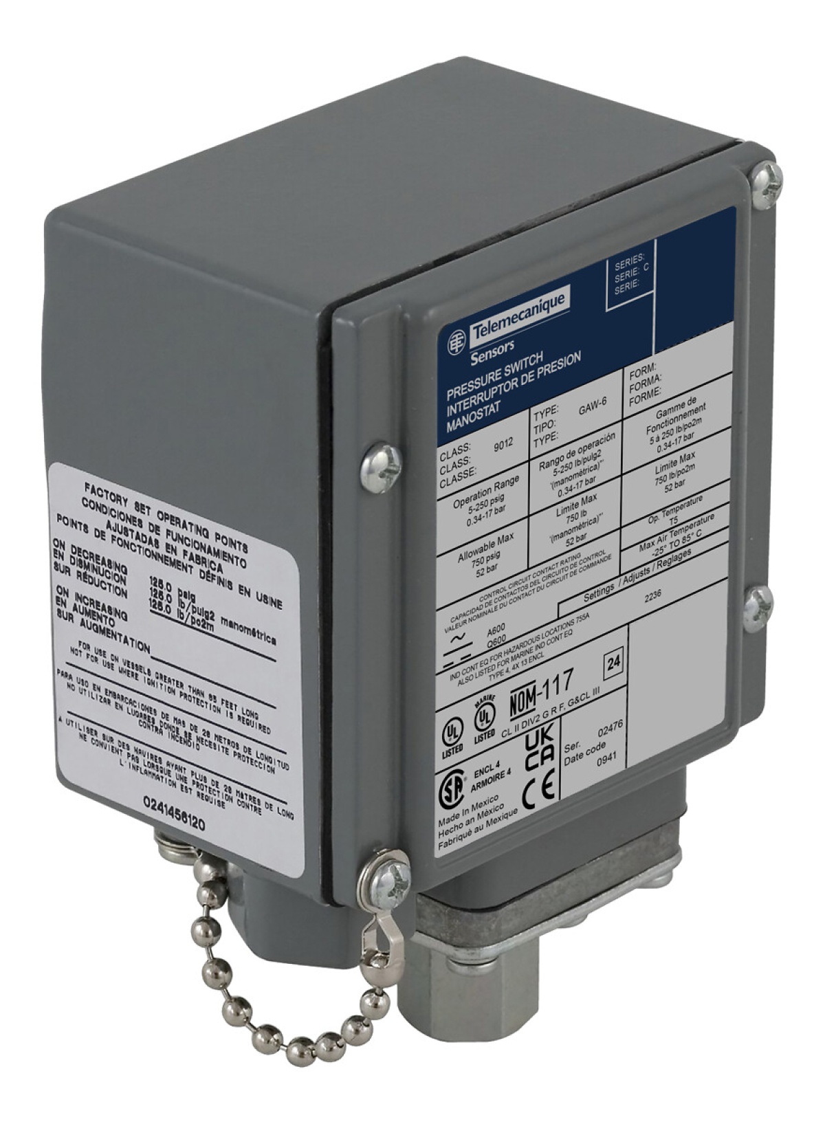 PRESSURE SWITCH 9012GAW2