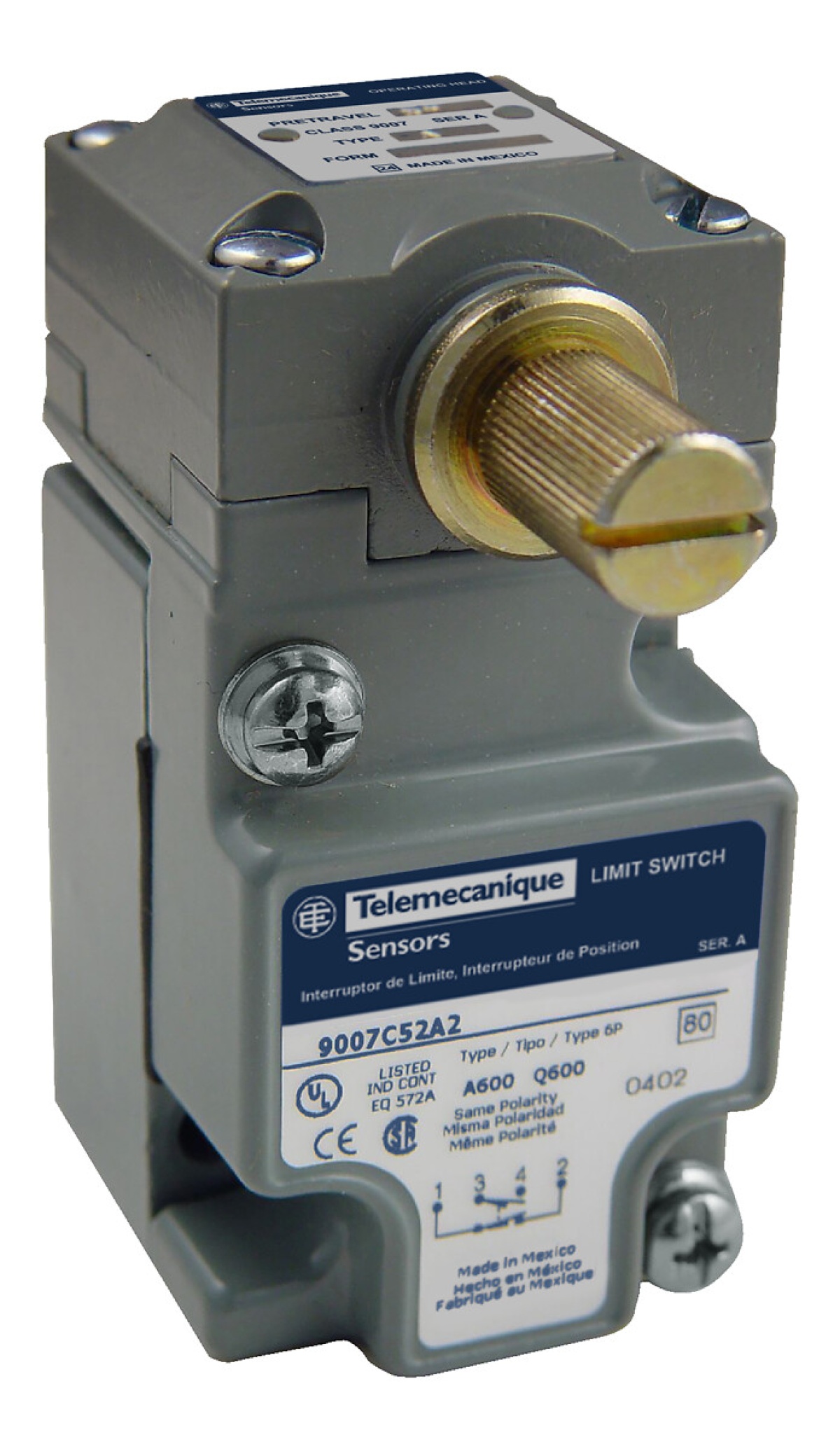 LIMIT SWITCH 600V 10AMP C +OPTIONS
