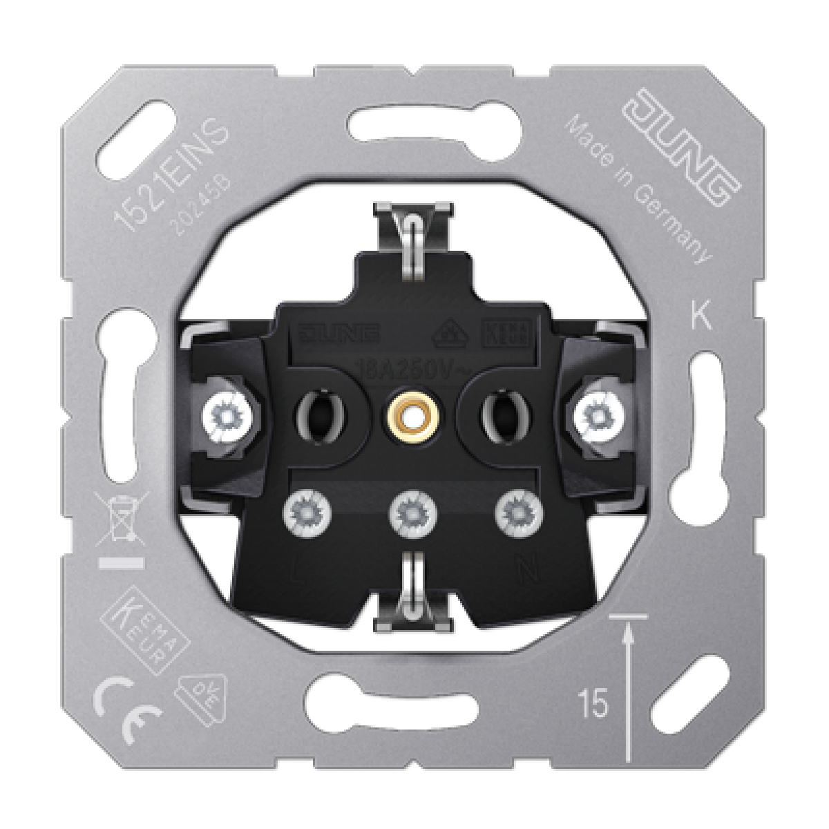 Enchufe sin cazoleta conexión tornillos