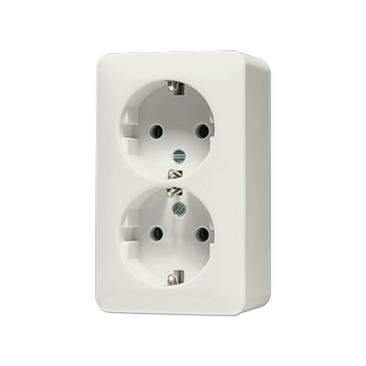 Enchufe doble con prot. AP600 bl marfil
