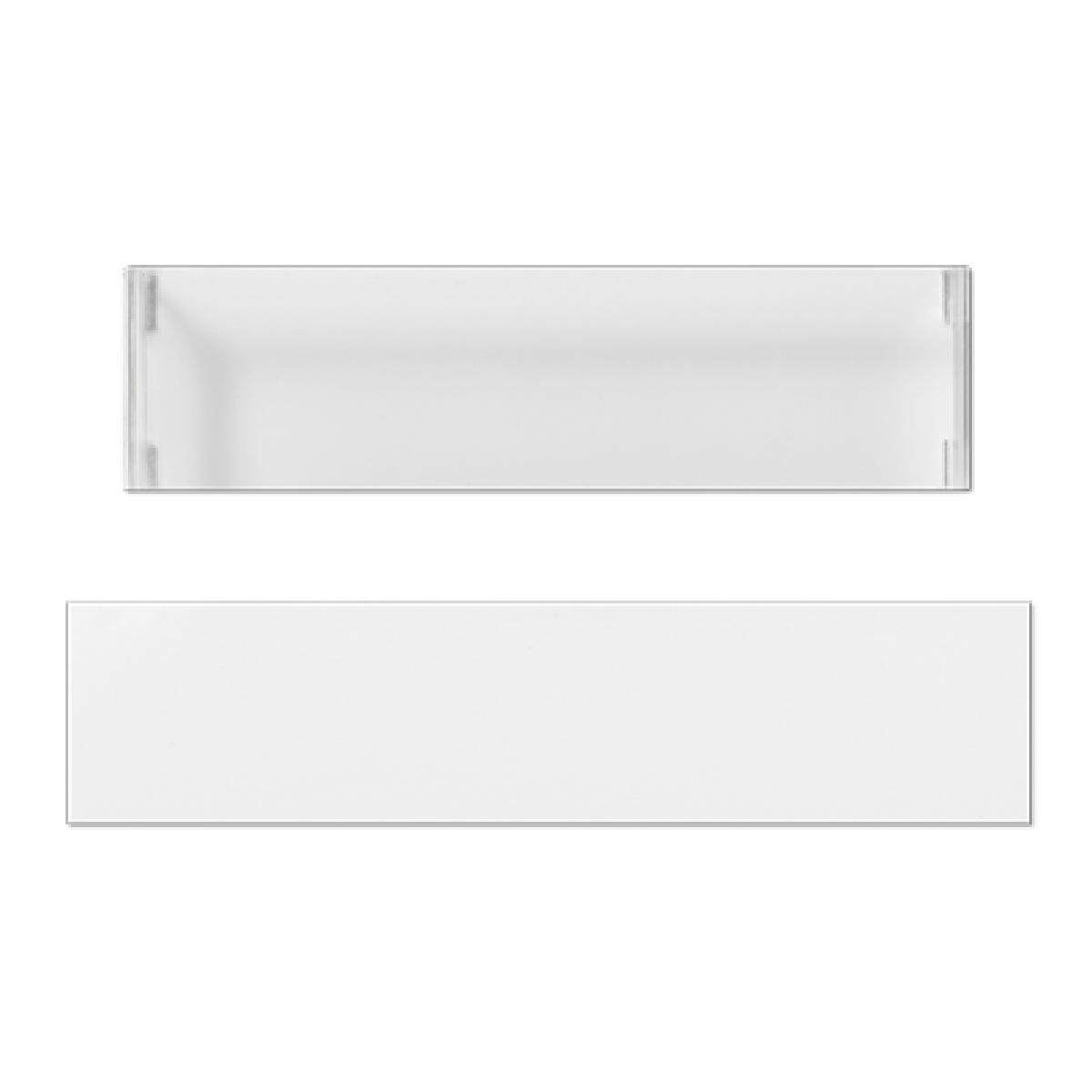 Placa transparente con tira inscr.