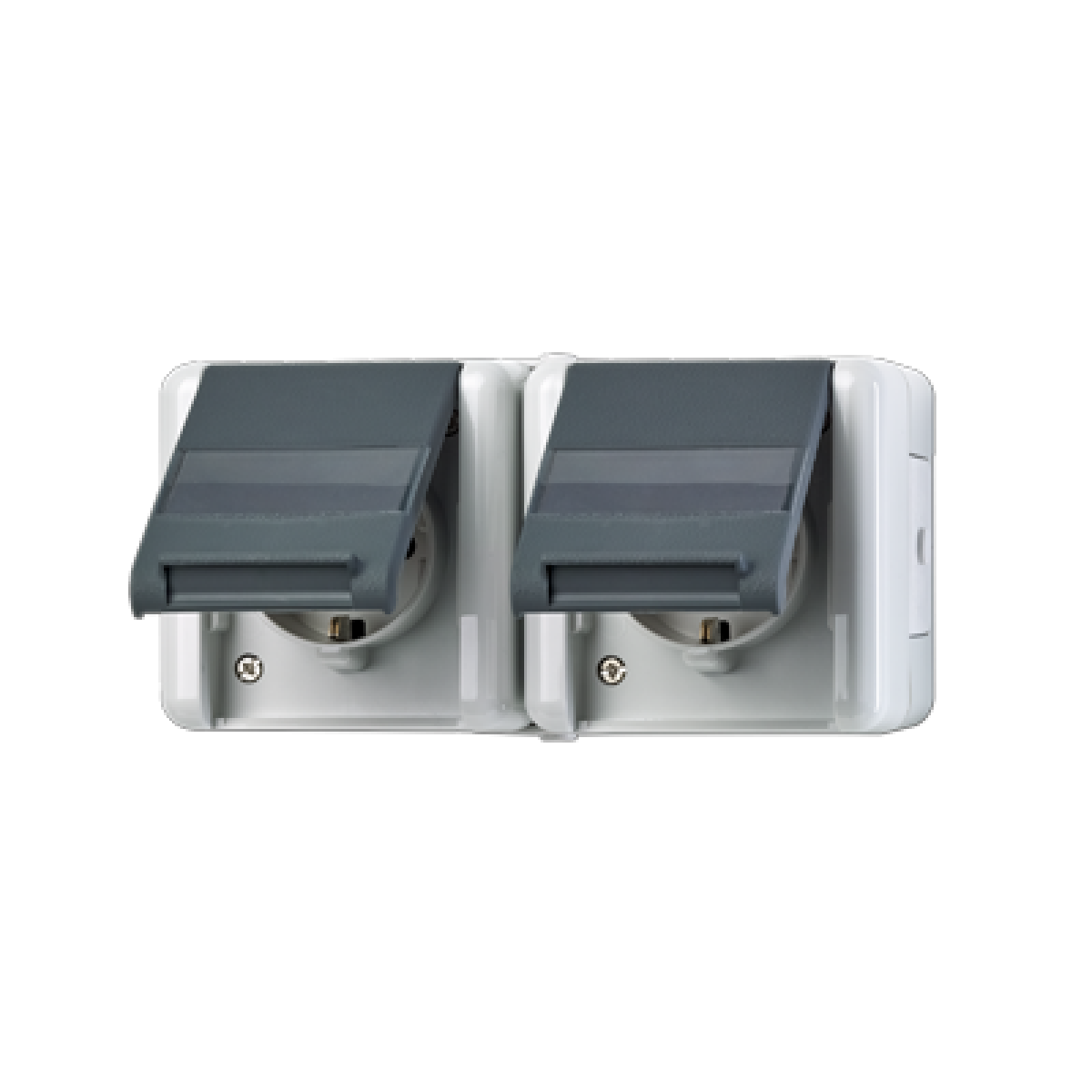 Enchufe doble horiz. prot. inscr. WG 800