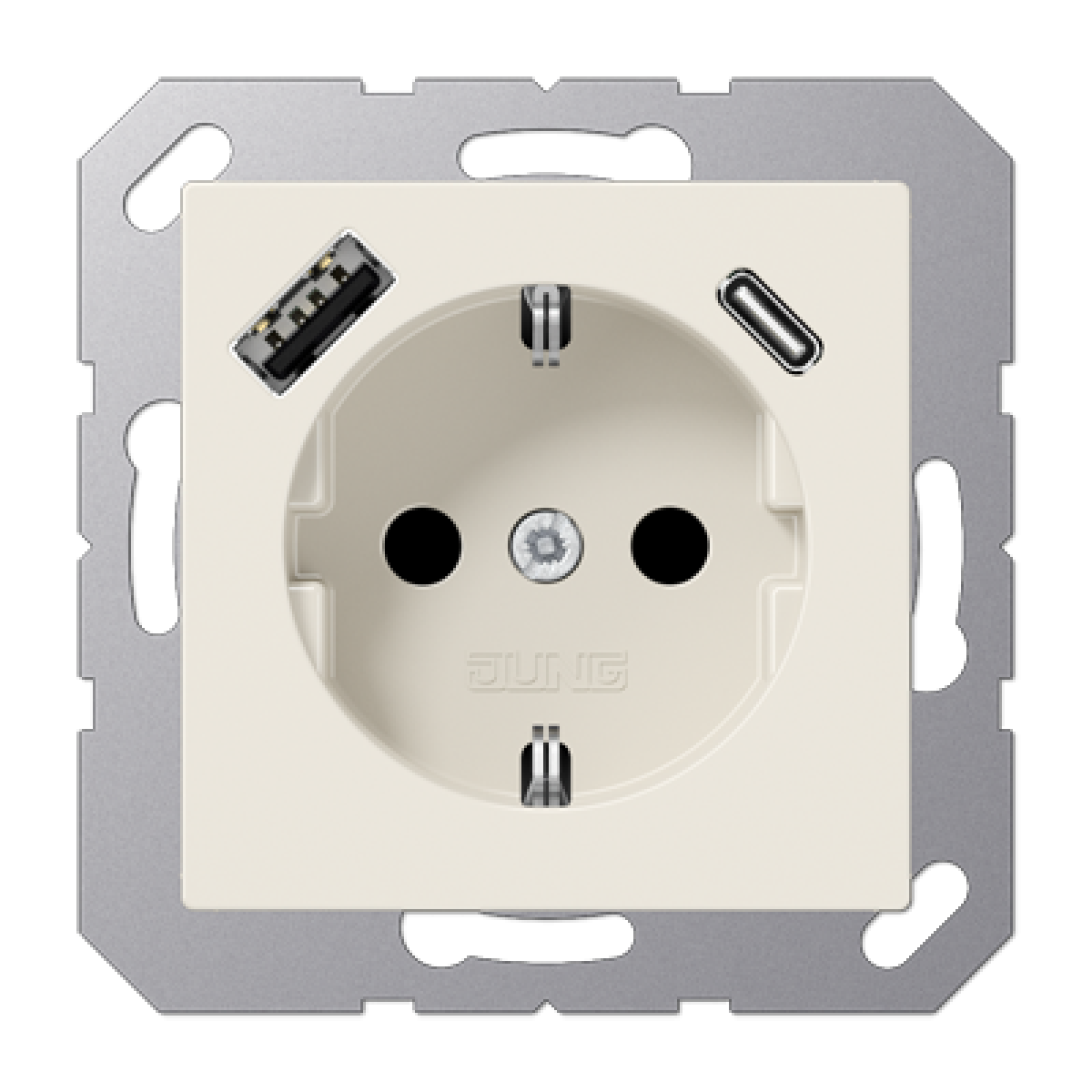Enchufe SCHUKO c USB-AC. A blanco