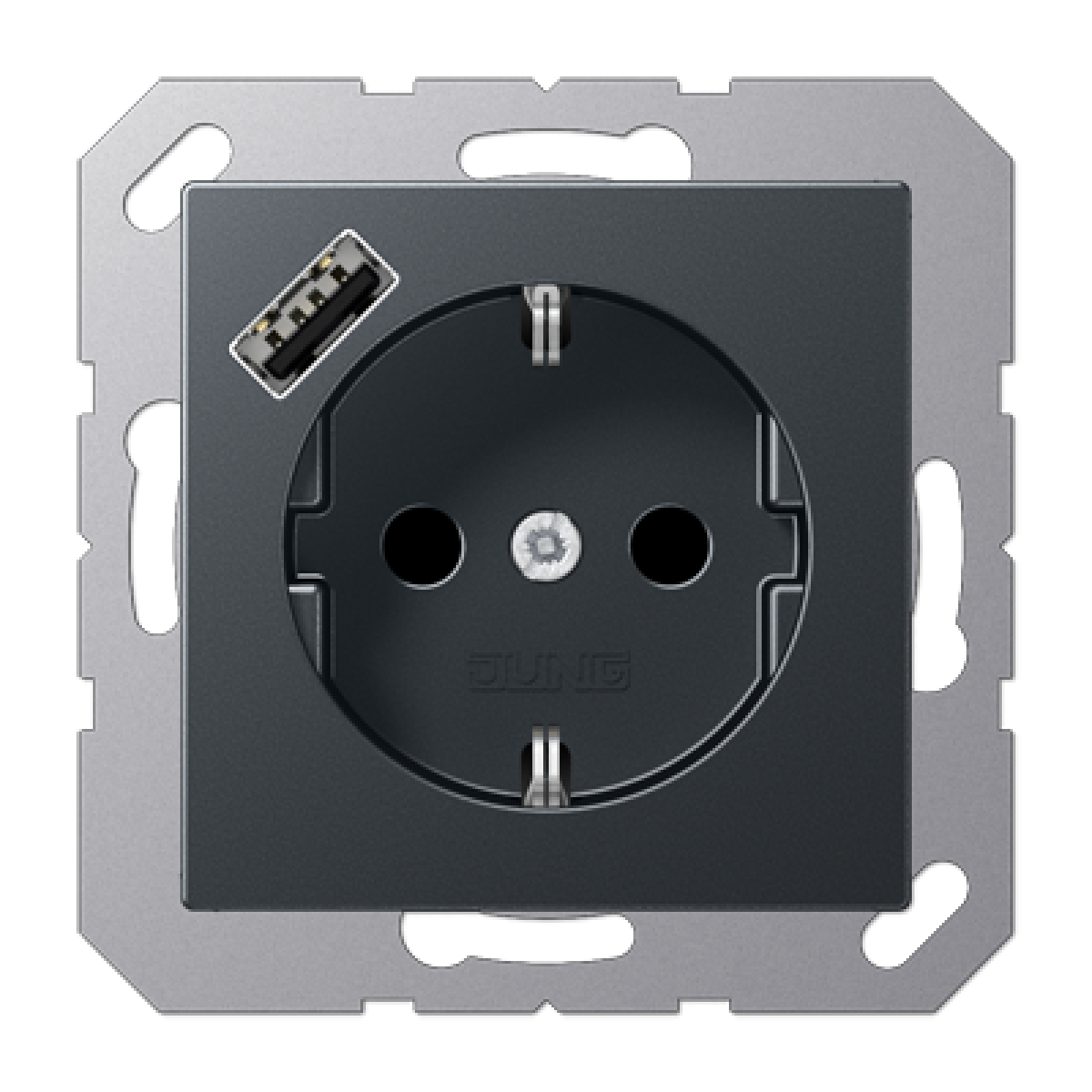 Enchufe SCHUKO c USB-A. A antracita
