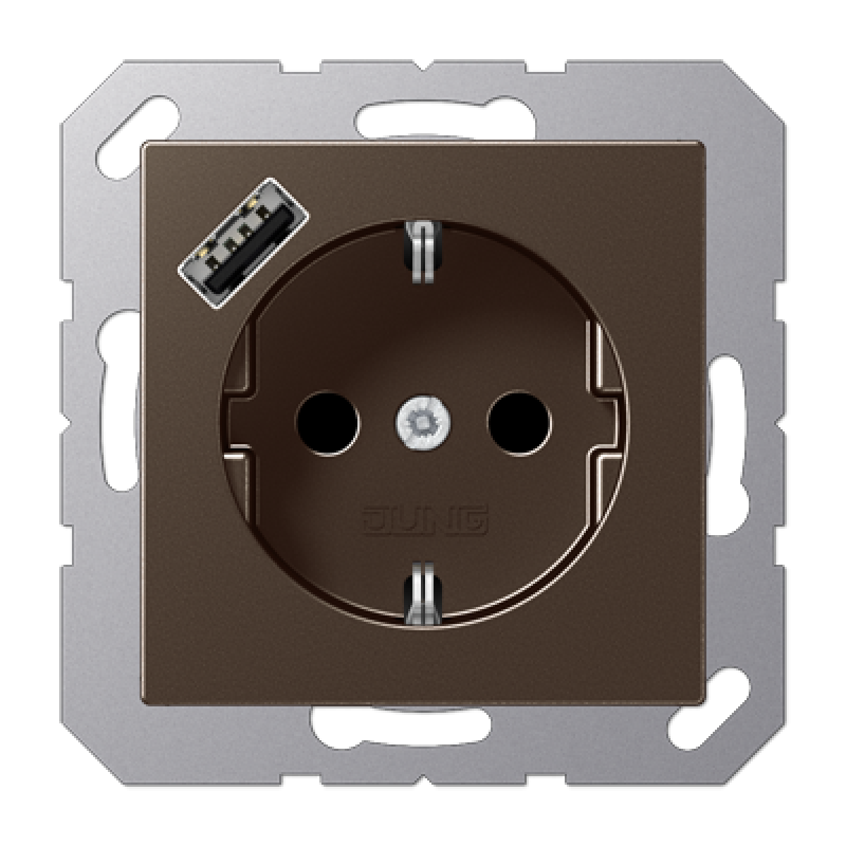 Enchufe SCHUKO c USB-A. A mokka