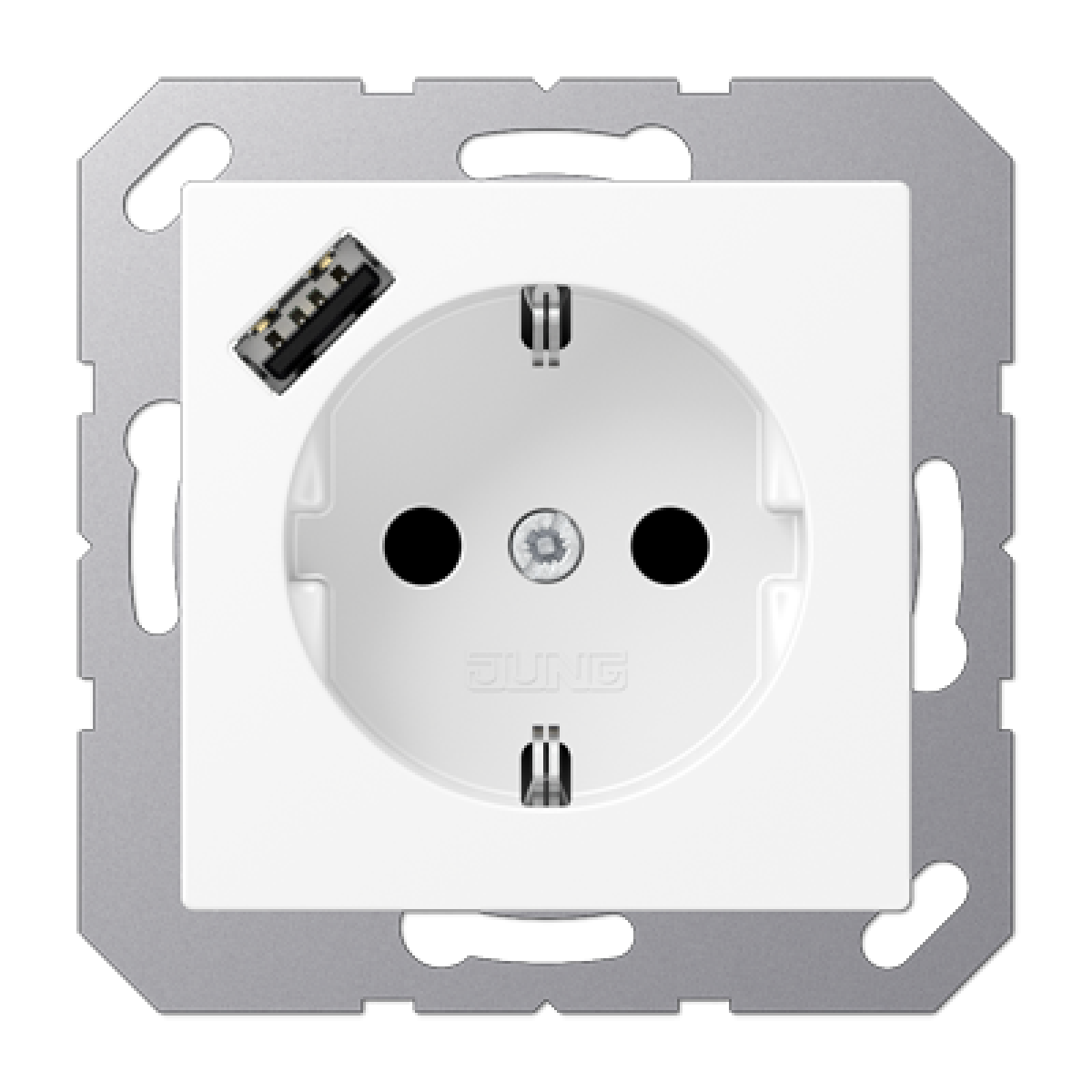 Enchufe SCHUKO c USB-A. A bl. mate