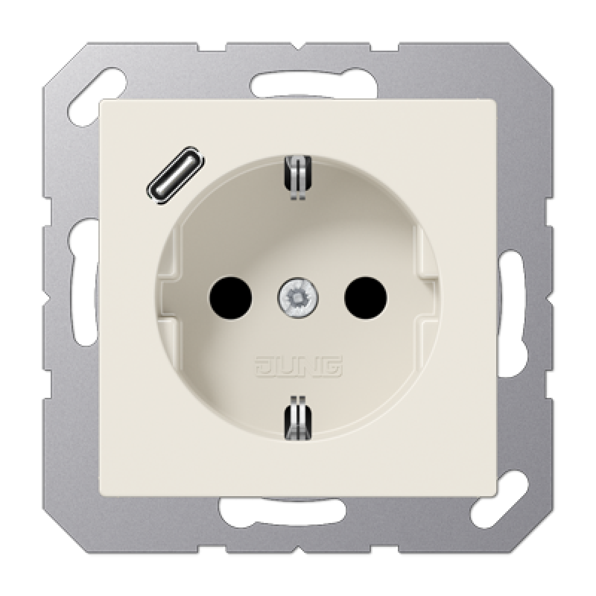 Enchufe SCHUKO c USB-C. A blanco