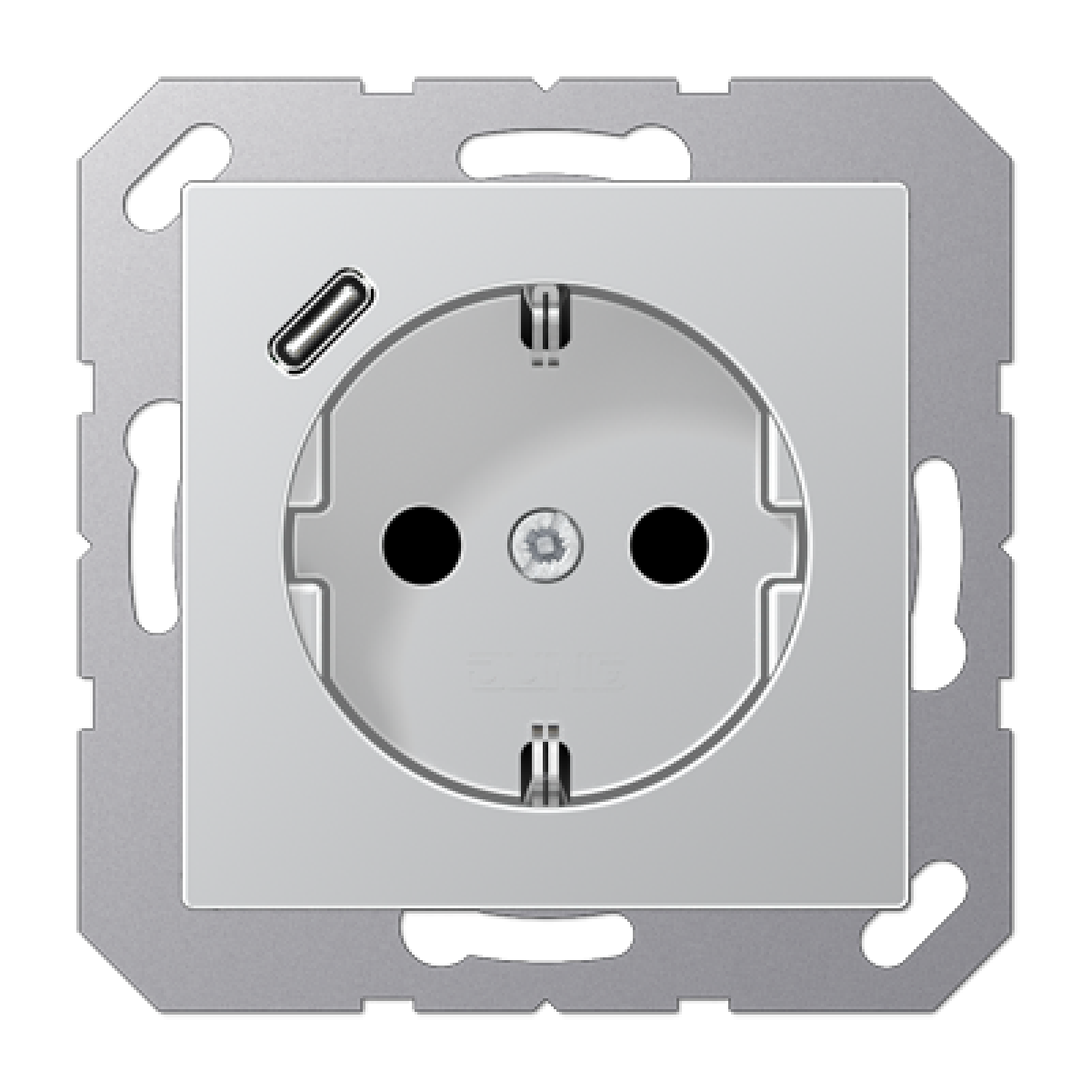 Enchufe SCHUKO c USB-C. A aluminio