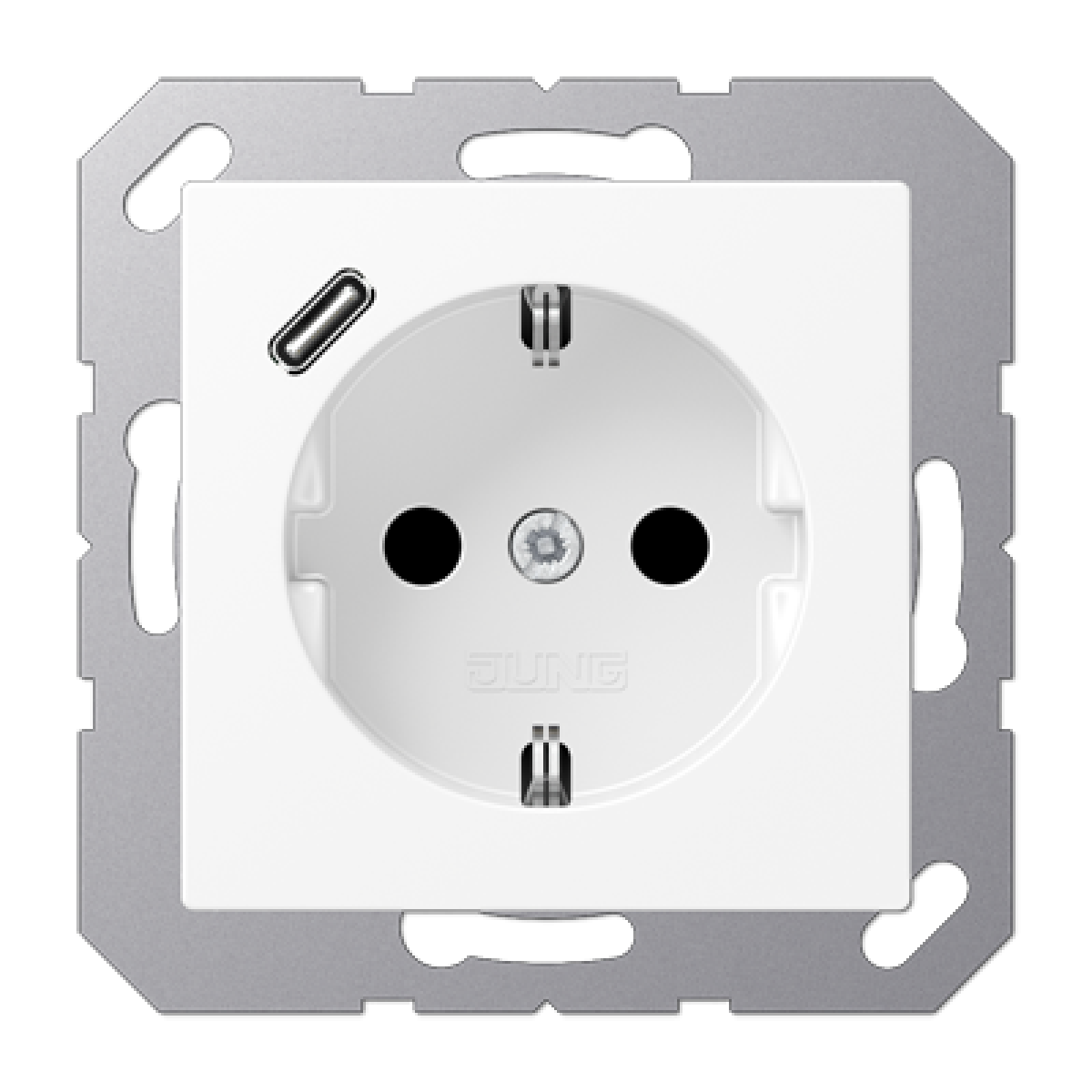 Enchufe SCHUKO c USB-C. A bl. mate