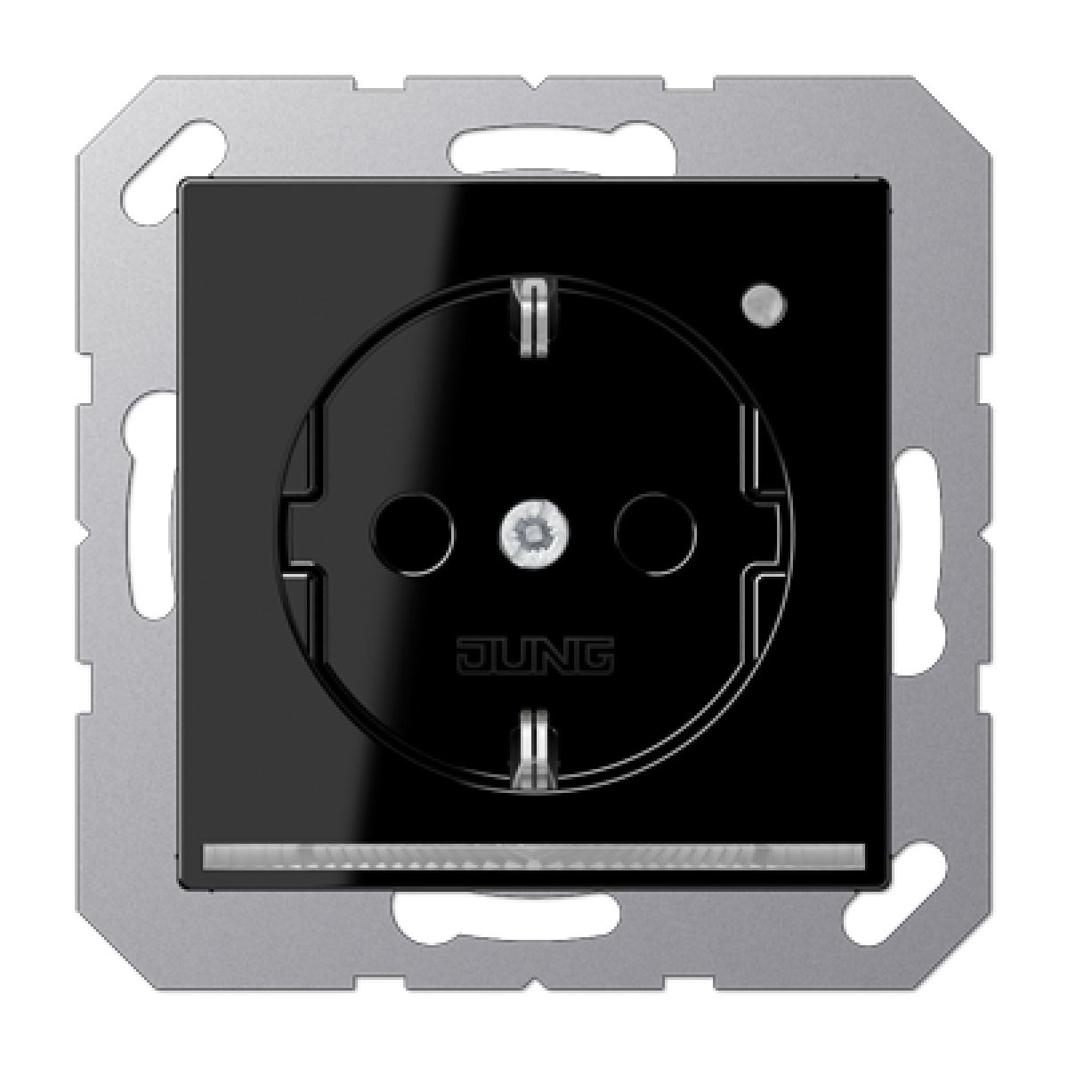 Enchufe SCHUKO con luz LED. A negro