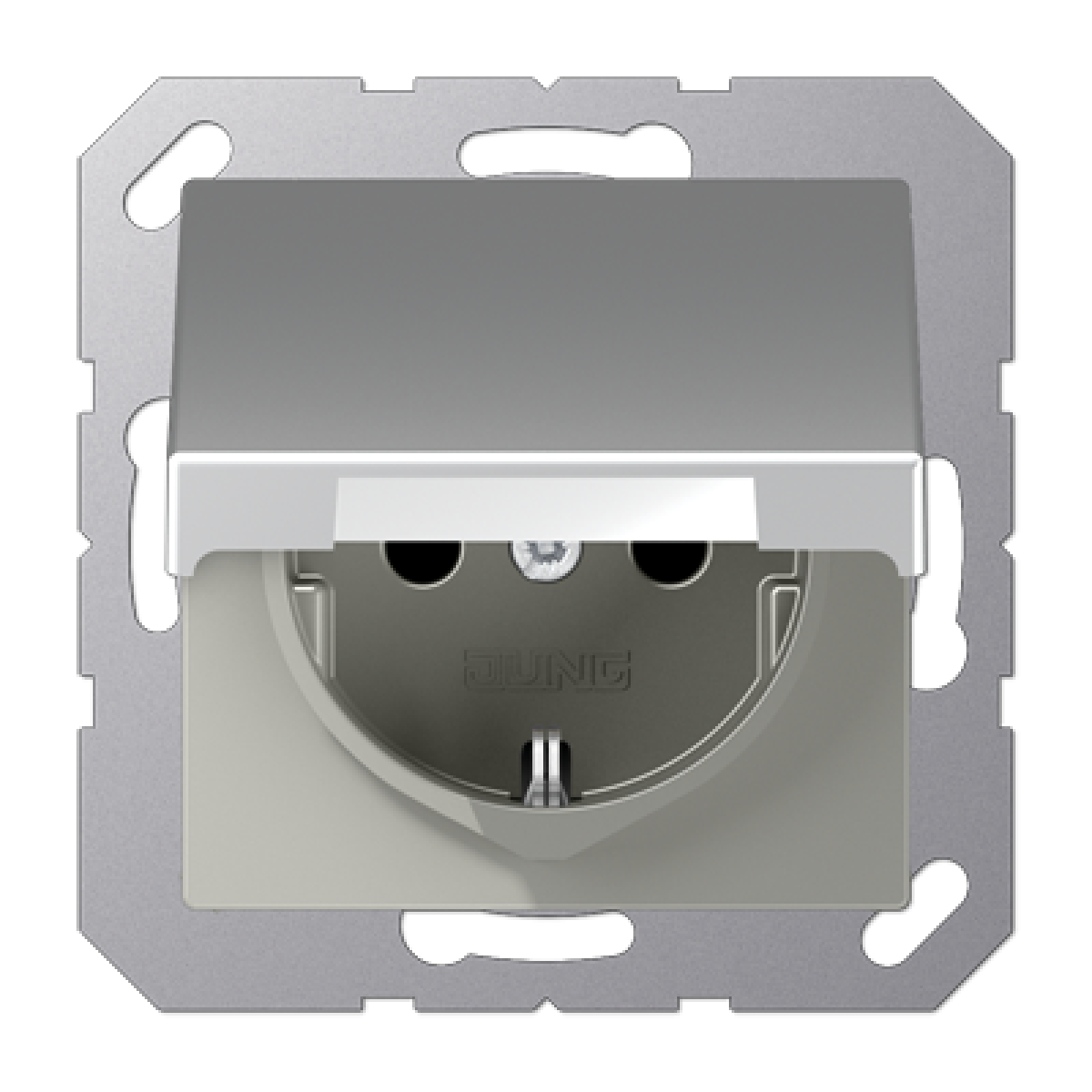 Enchufe c tapa abat. prot. A alum.