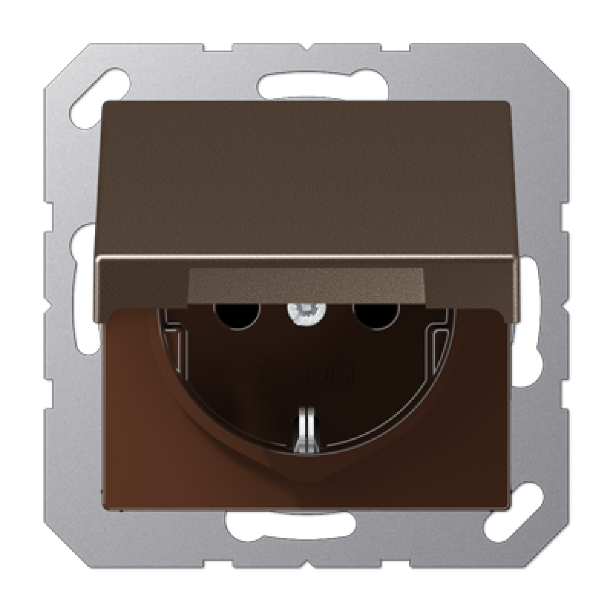 Enchufe c tapa abat. prot. AS mokka